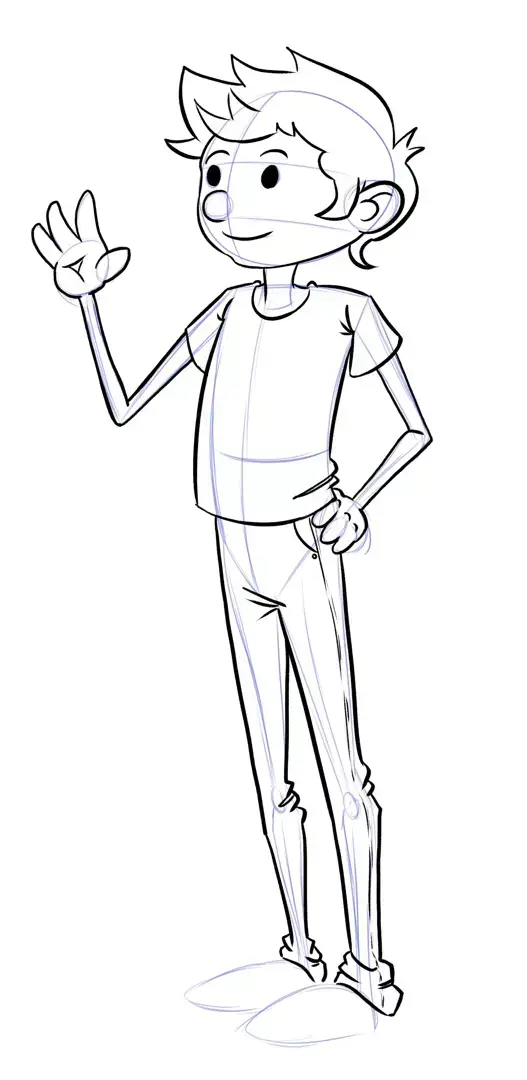 drawing of a comic book character's hands and forearms