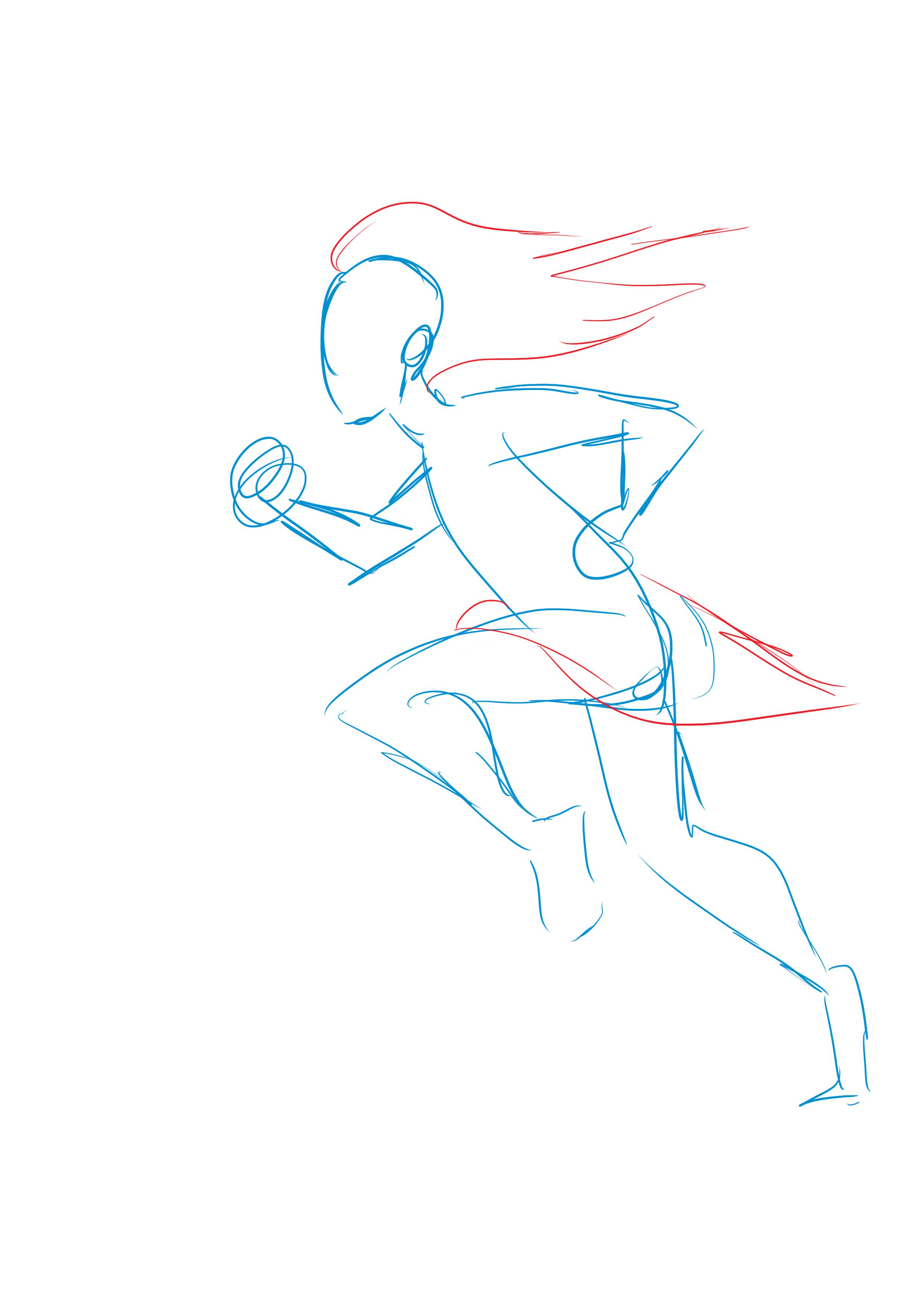 dessiner les éléments d’un personnage qui court 1