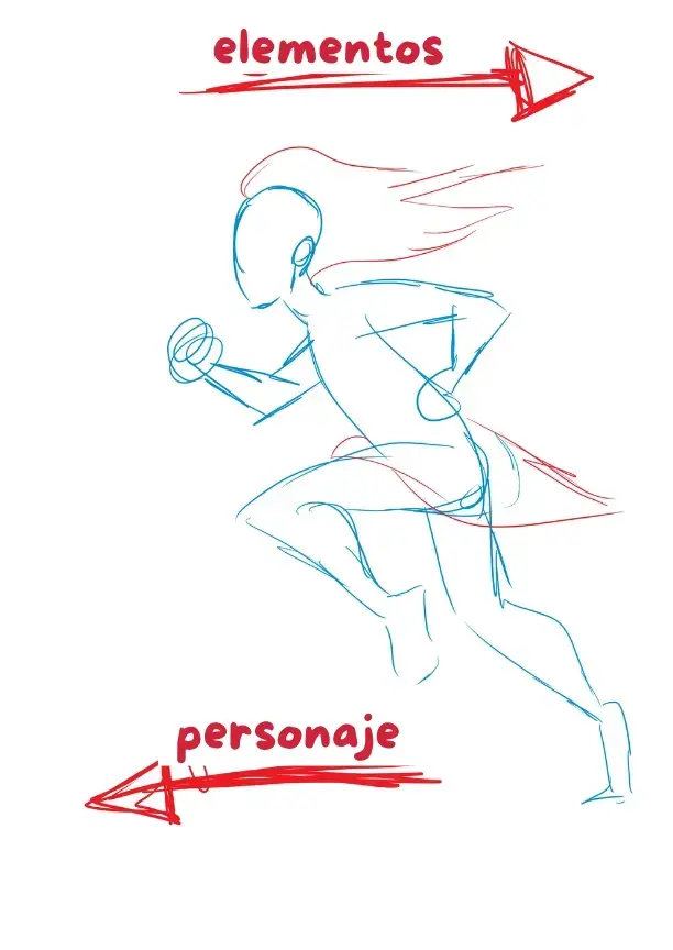 dibujar los elementos de un personaje que corre 2