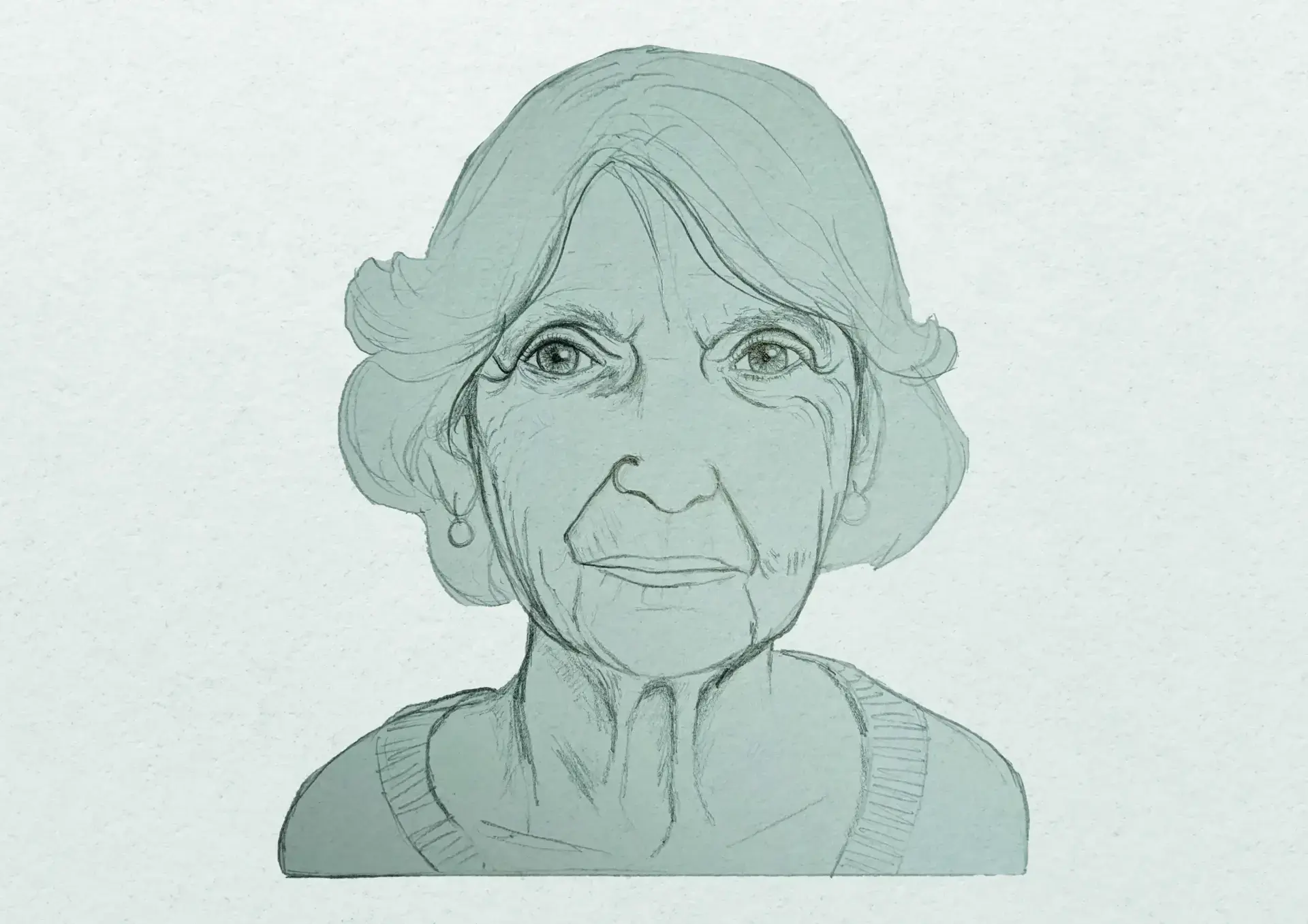 dessiner les ombres d’une personne âgée