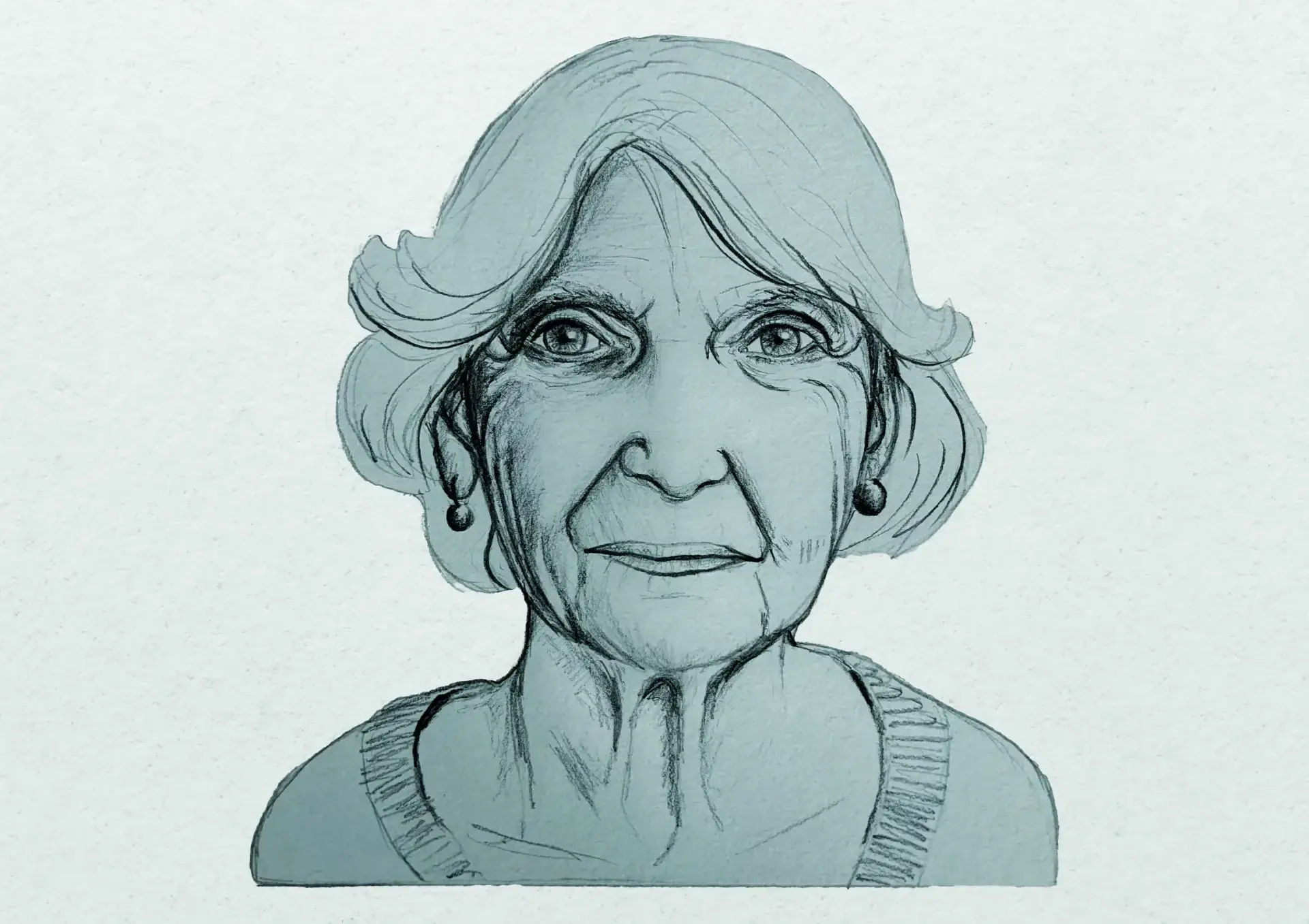 dessin d’une femme âgée
