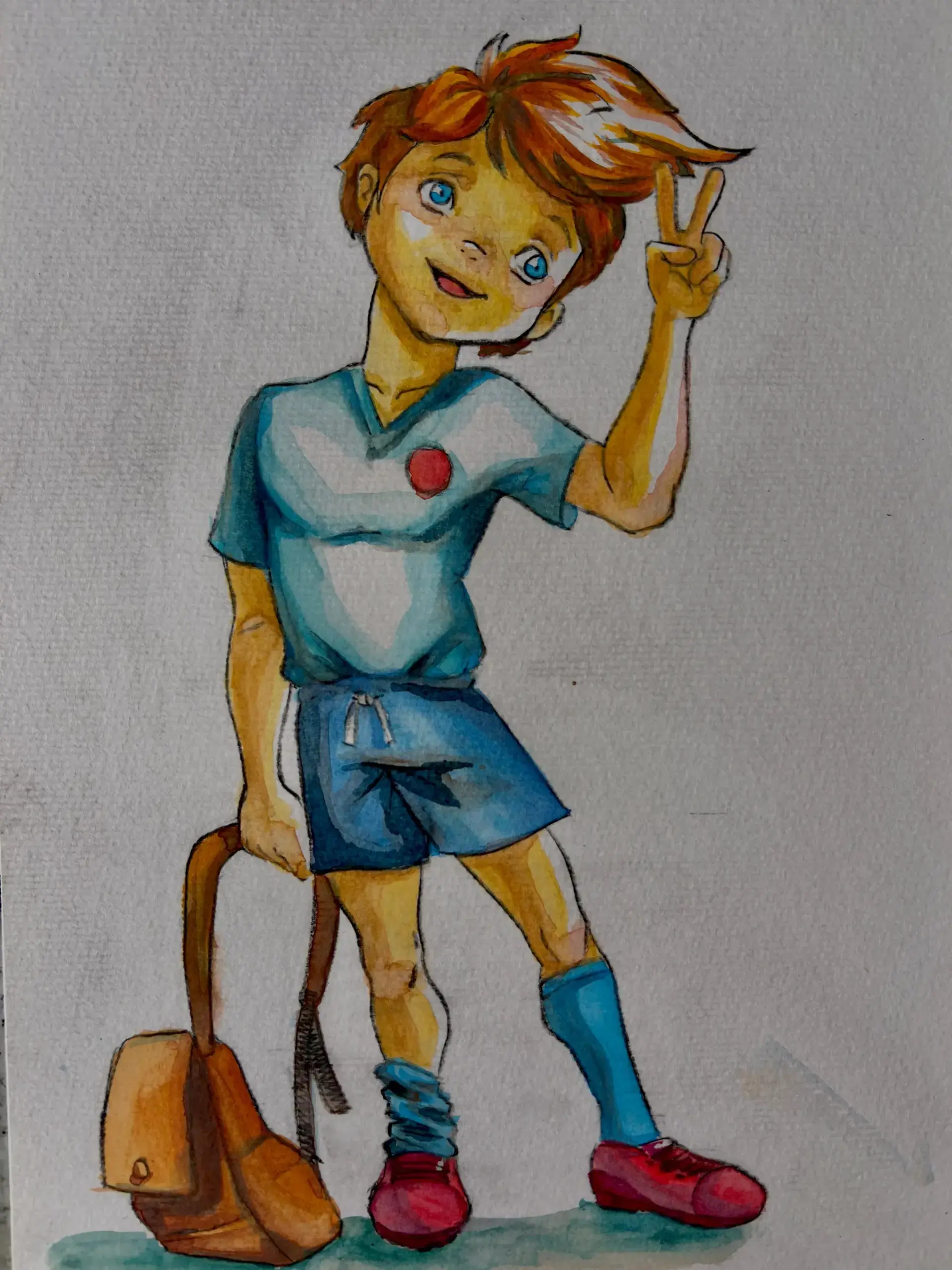 Eine Figur mit Aquarellfarben malen