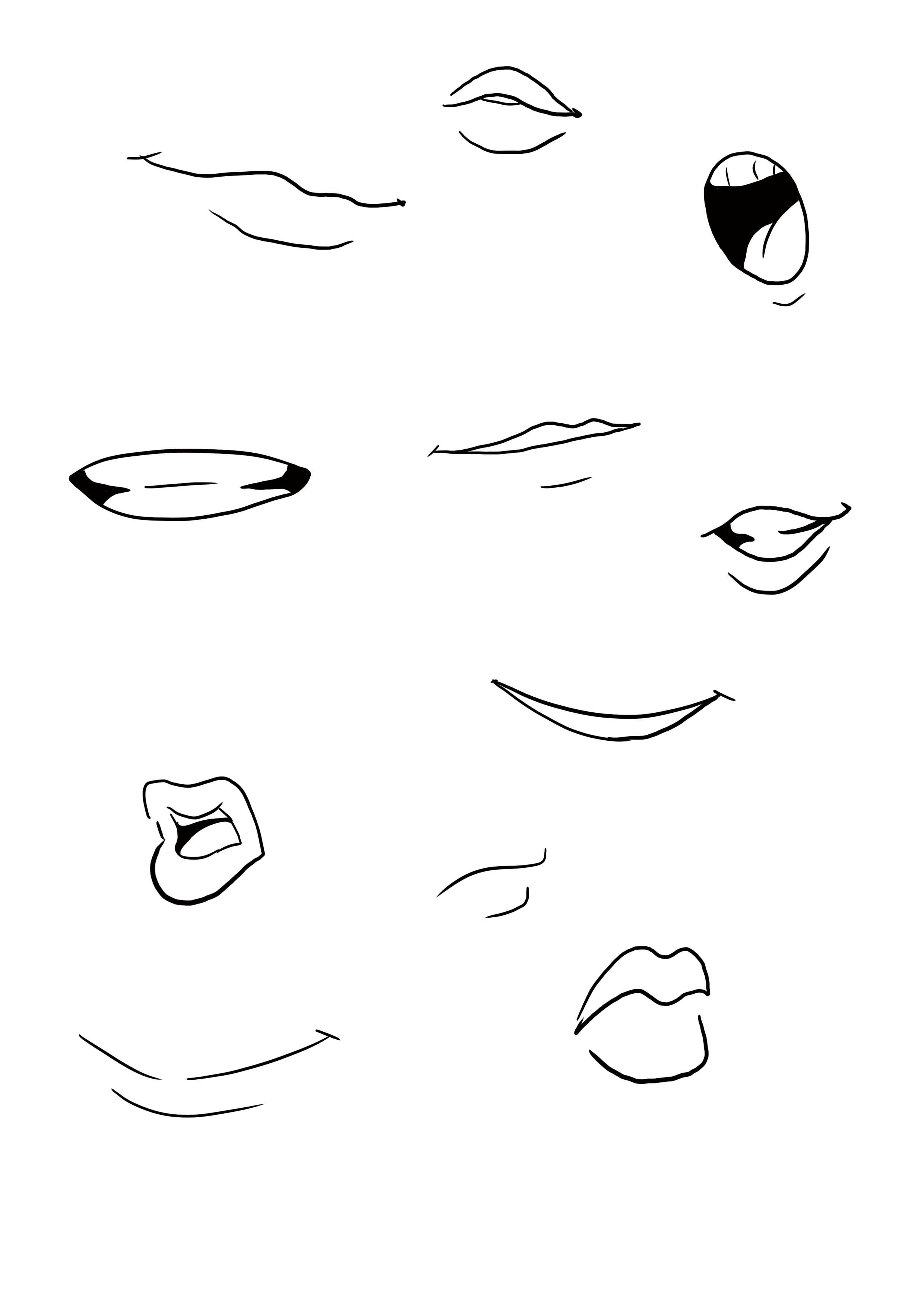 dibujos de bocas de un personaje