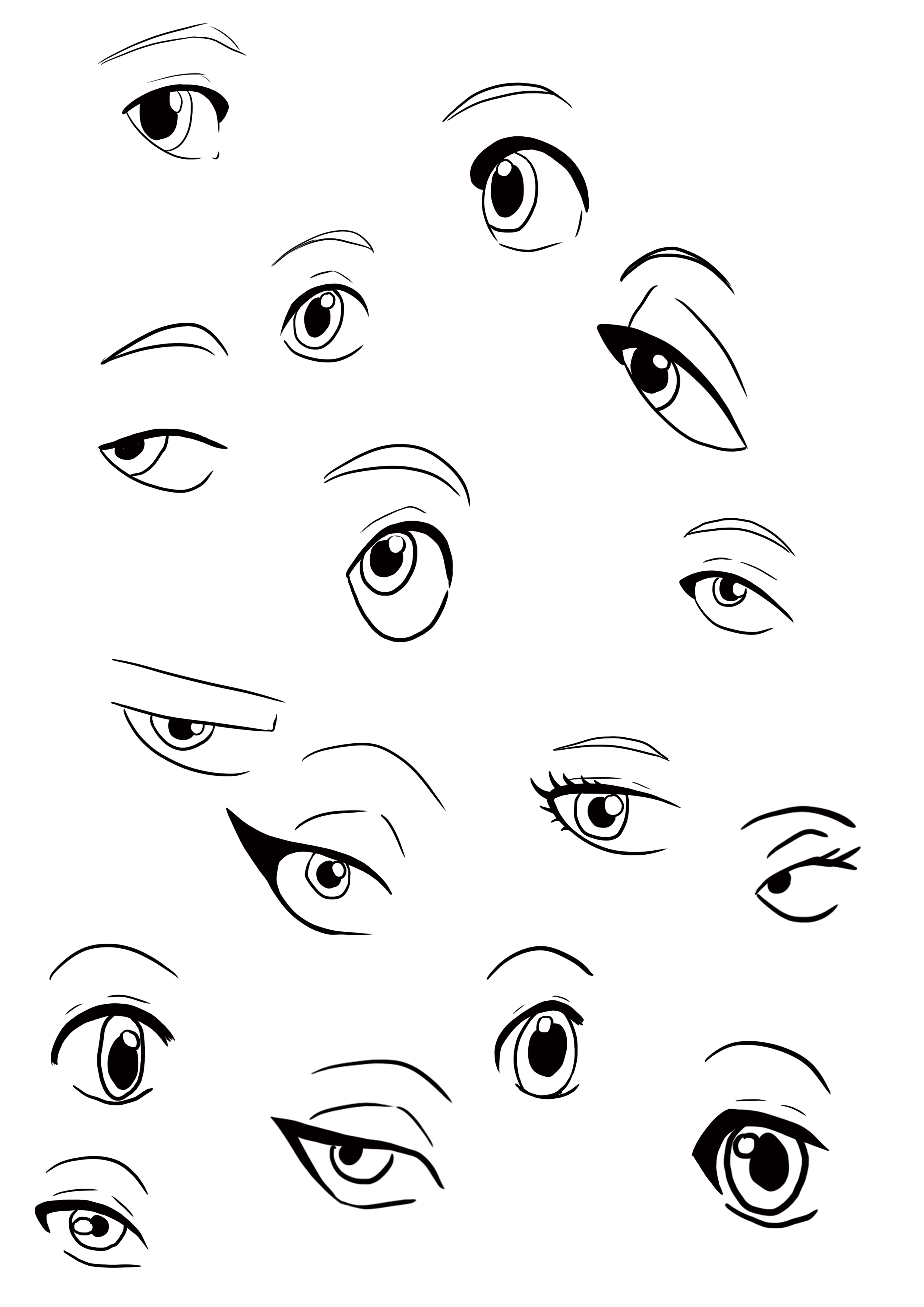 dibujos de los ojos de un personaje