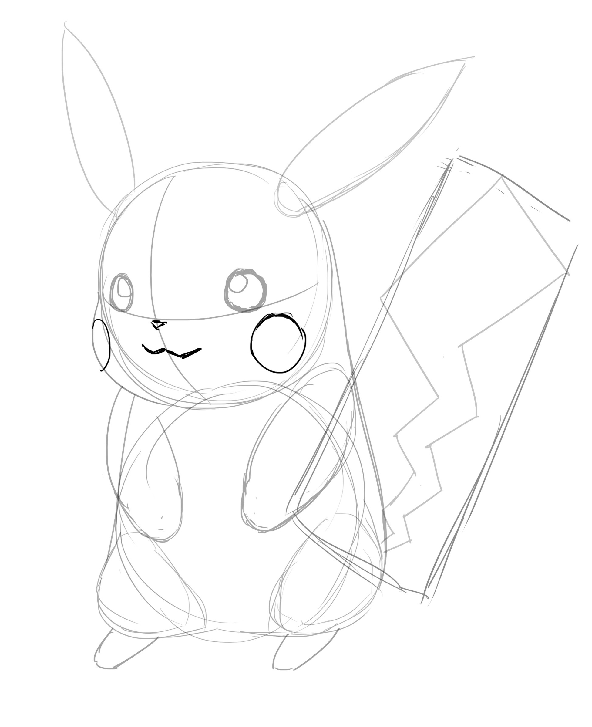 Dessiner les joues de Pikachu