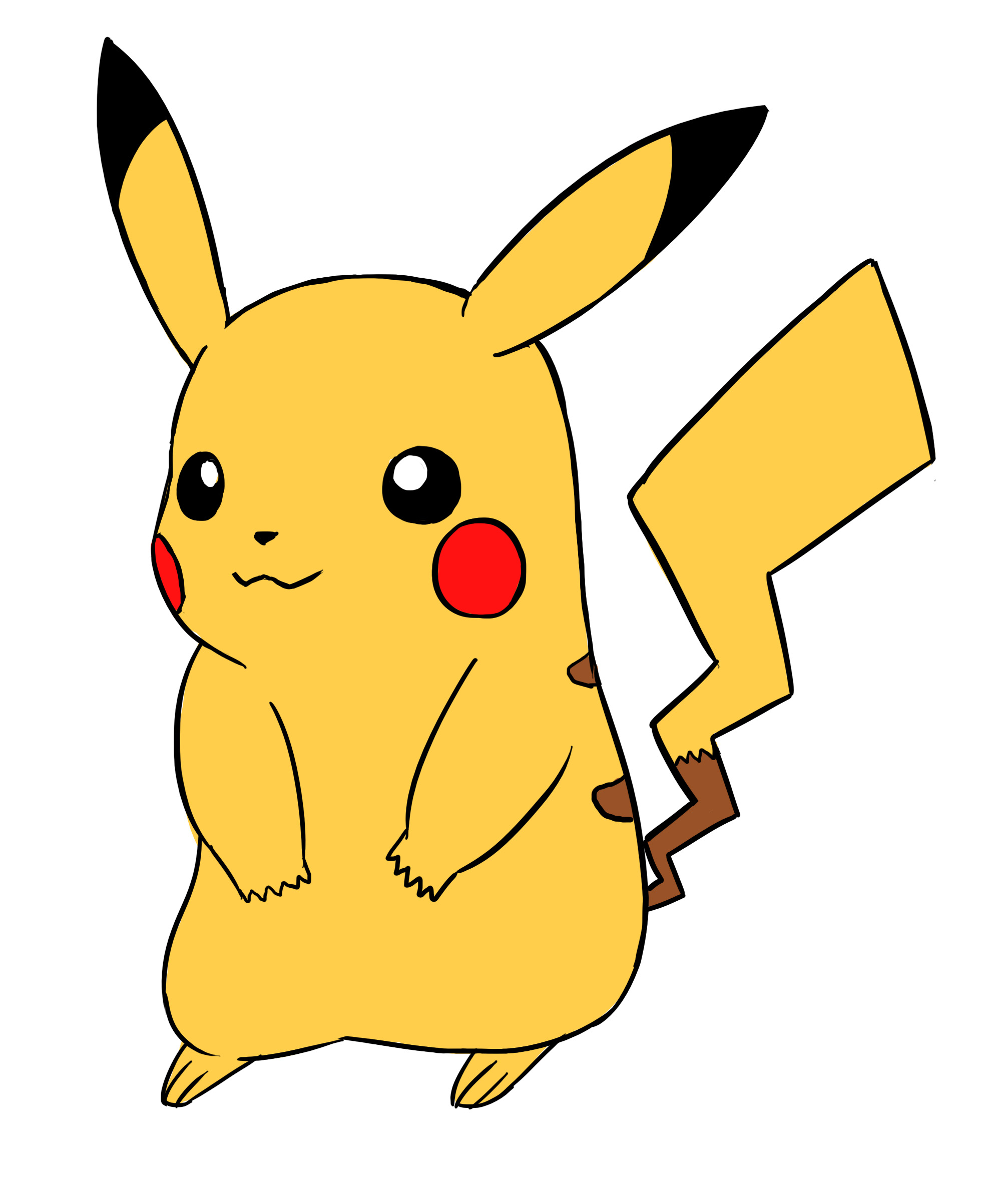 appliquer la couleur marron aux marques sur le dos et la queue de pikachu