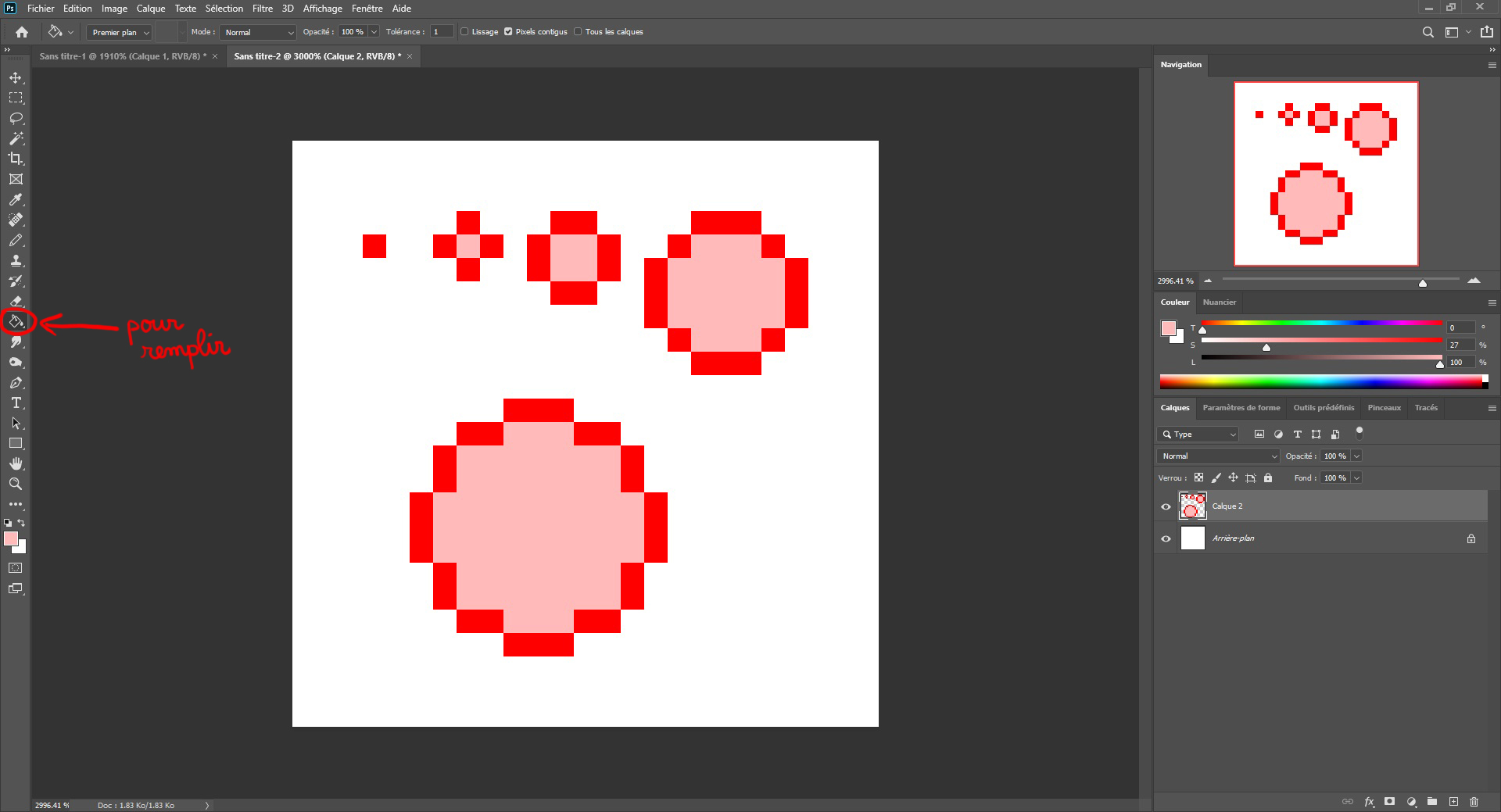 dessiner des formes en pixel art sur photoshop 2