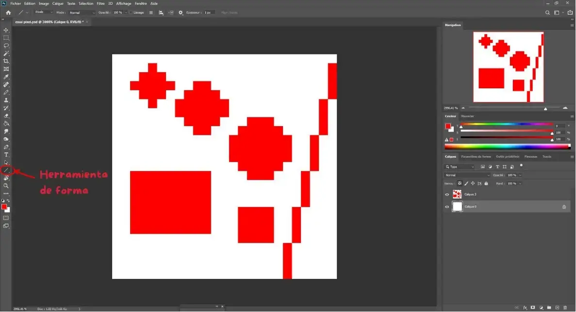 dibujar formas en pixel art en photoshop 3