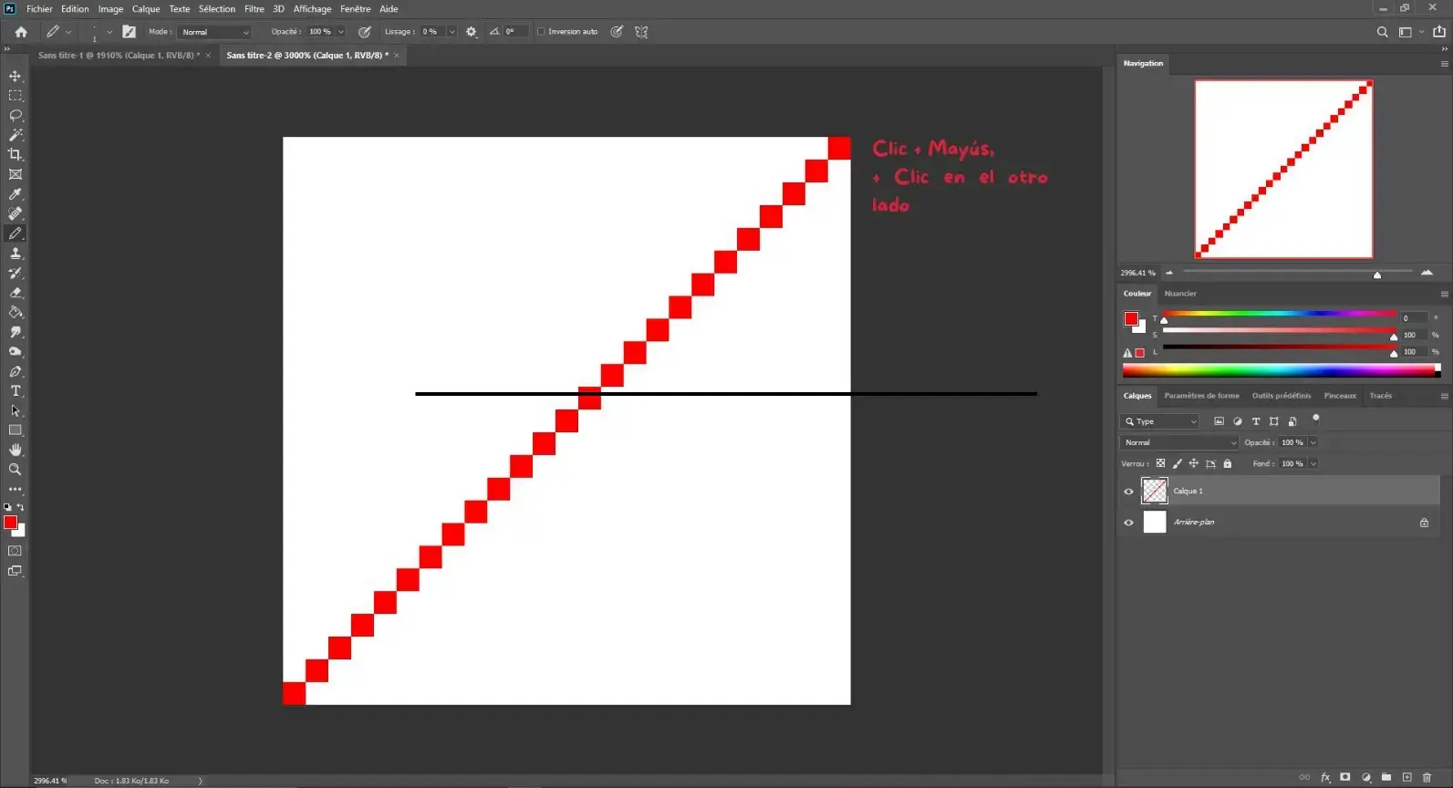 dibujar formas en pixel art en photoshop