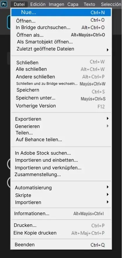Erstellung einer Datei in Photoshop für Pixel Art Zeichnung