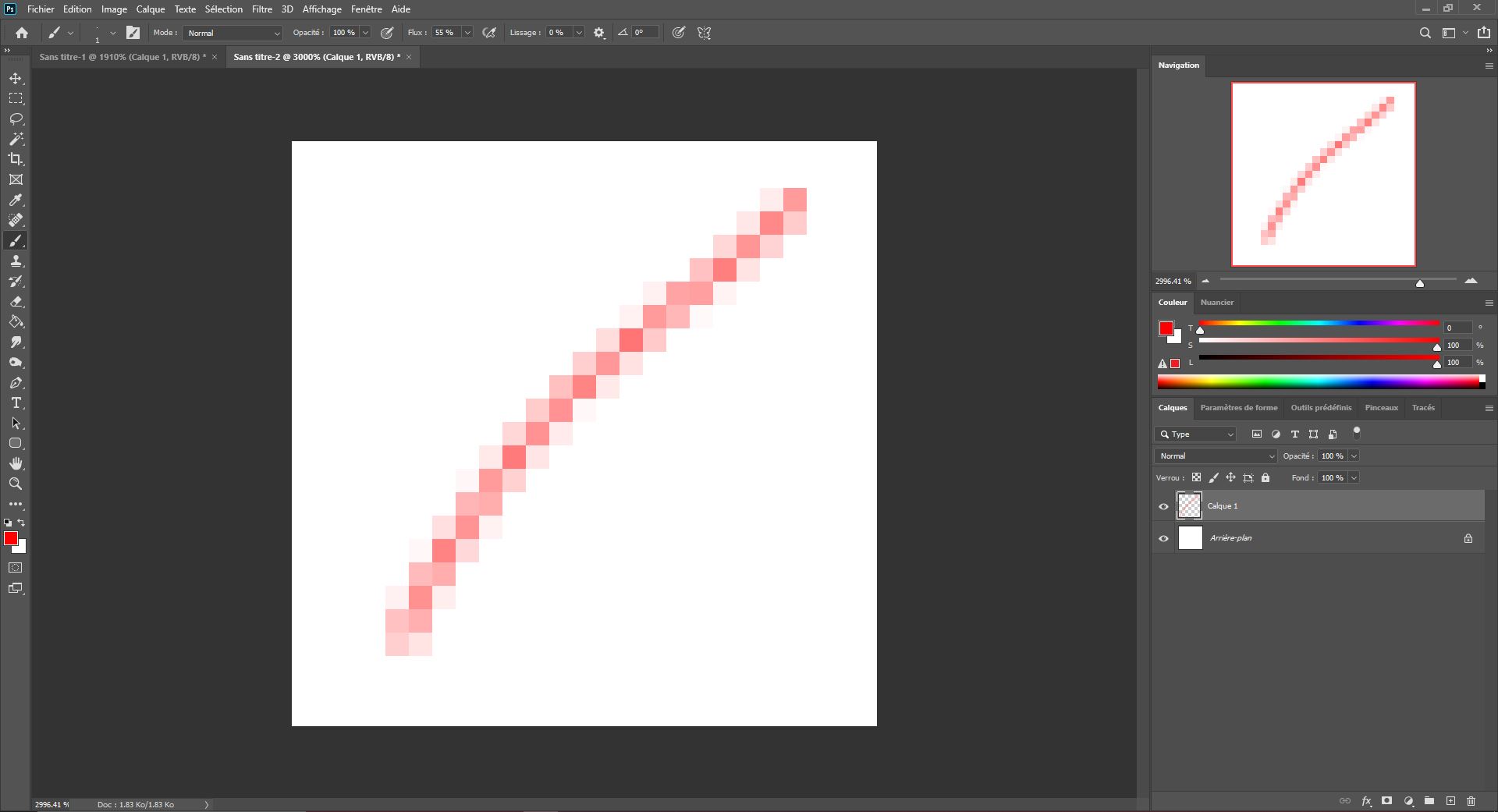Pixel art image created with Photoshop tools