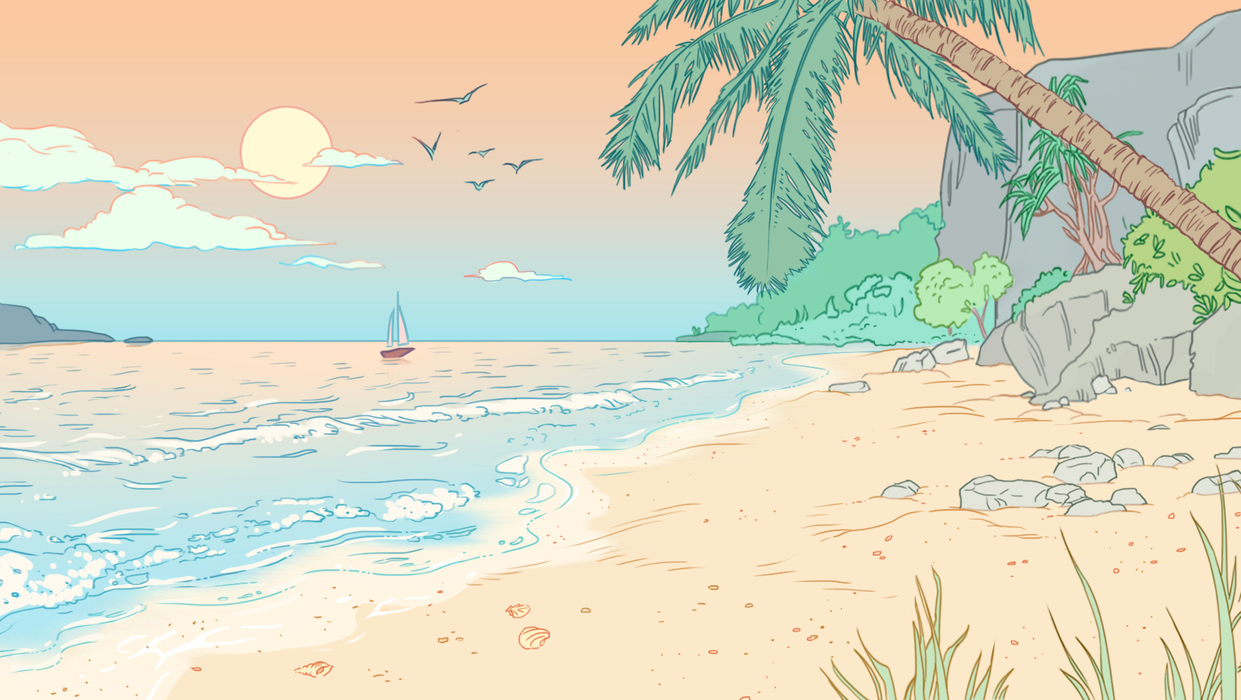 Dibujar una playa