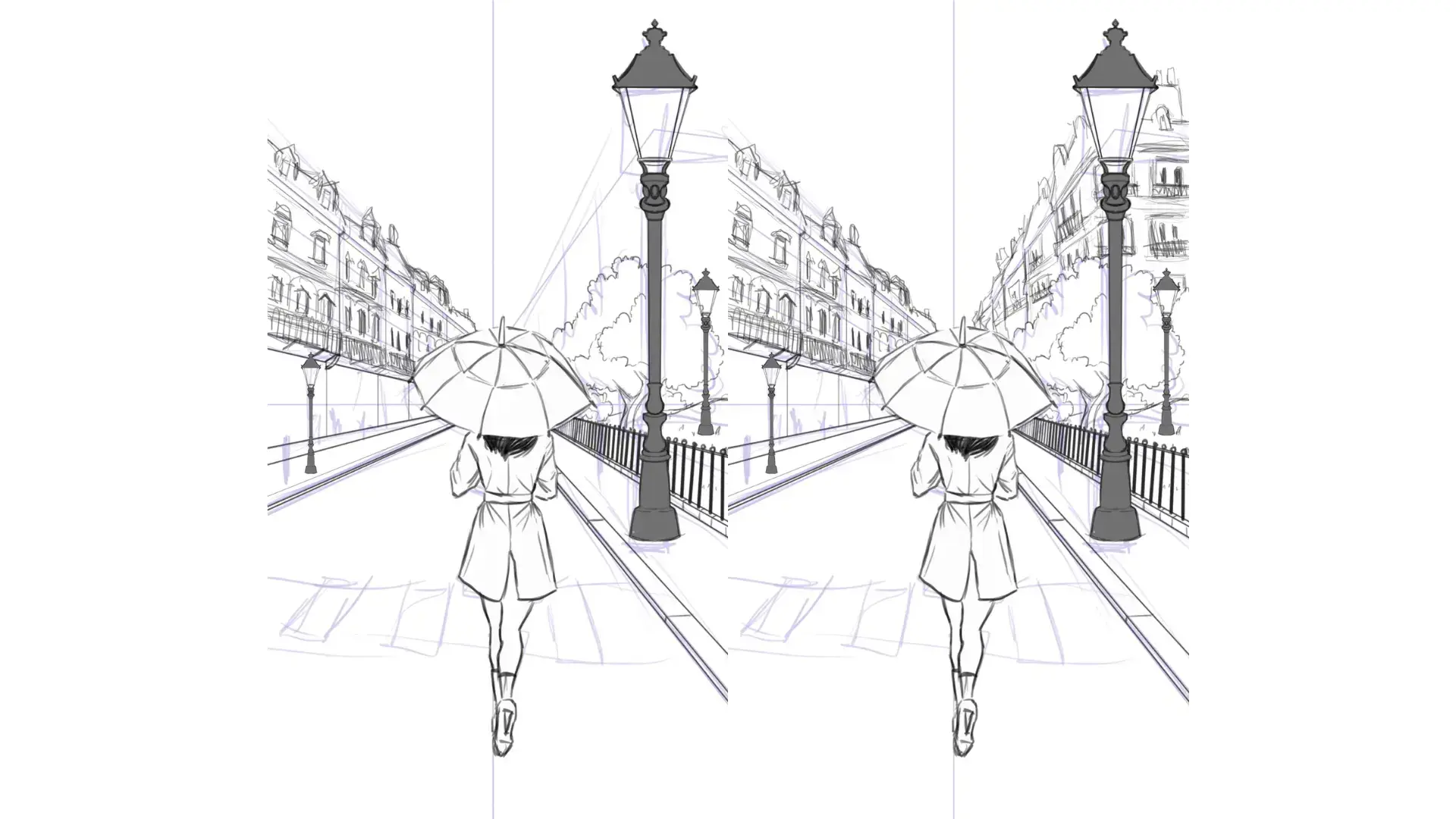 dessiner l’architecture d’un paysage pluvieux