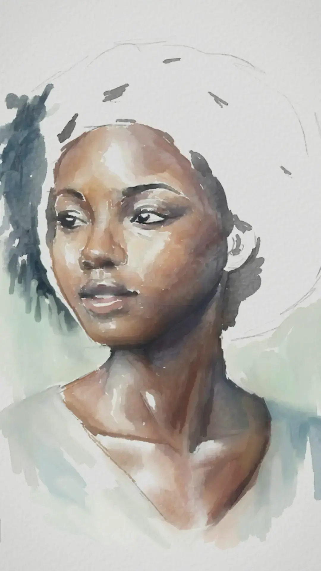 peindre les cheveux d’un portrait à l’aquarelle