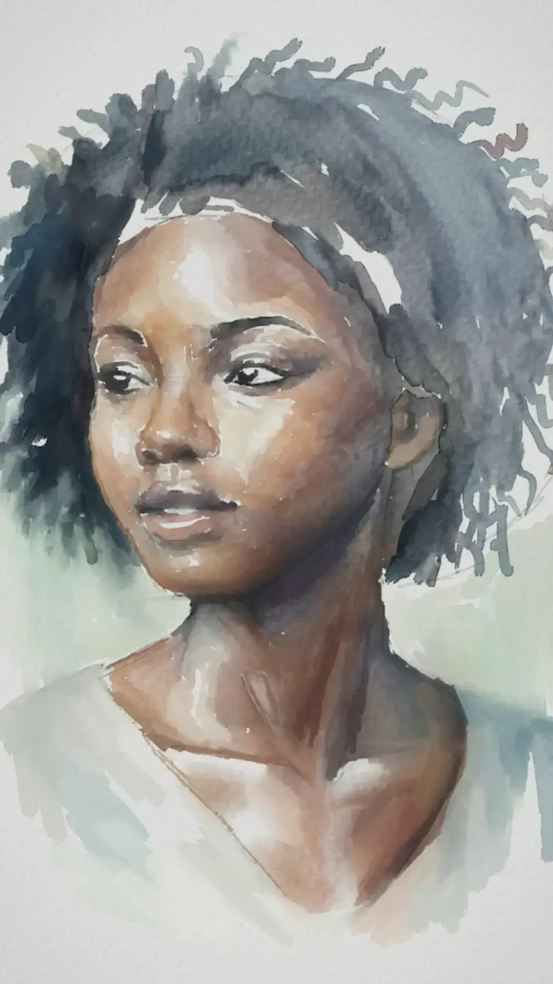 peindre les détails d’un portrait à l’aquarelle