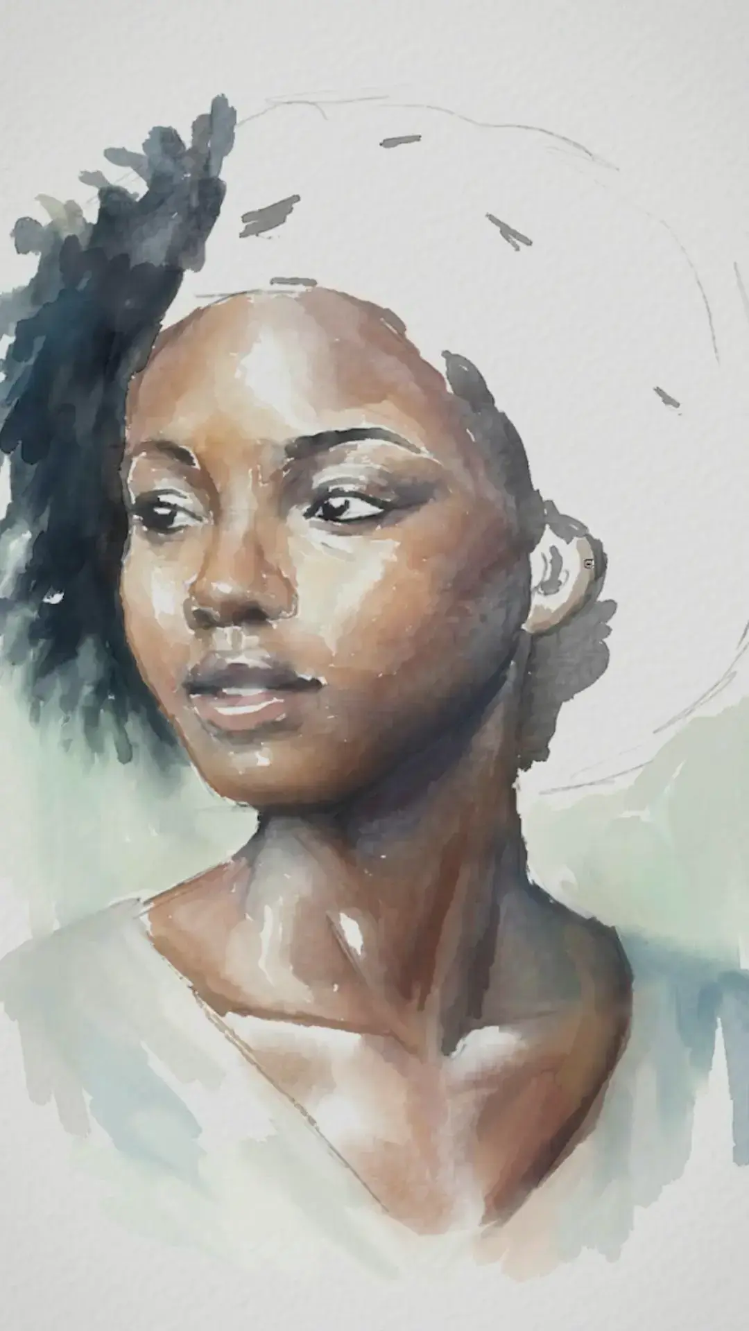 peindre l’oreille d’un portrait à l’aquarelle