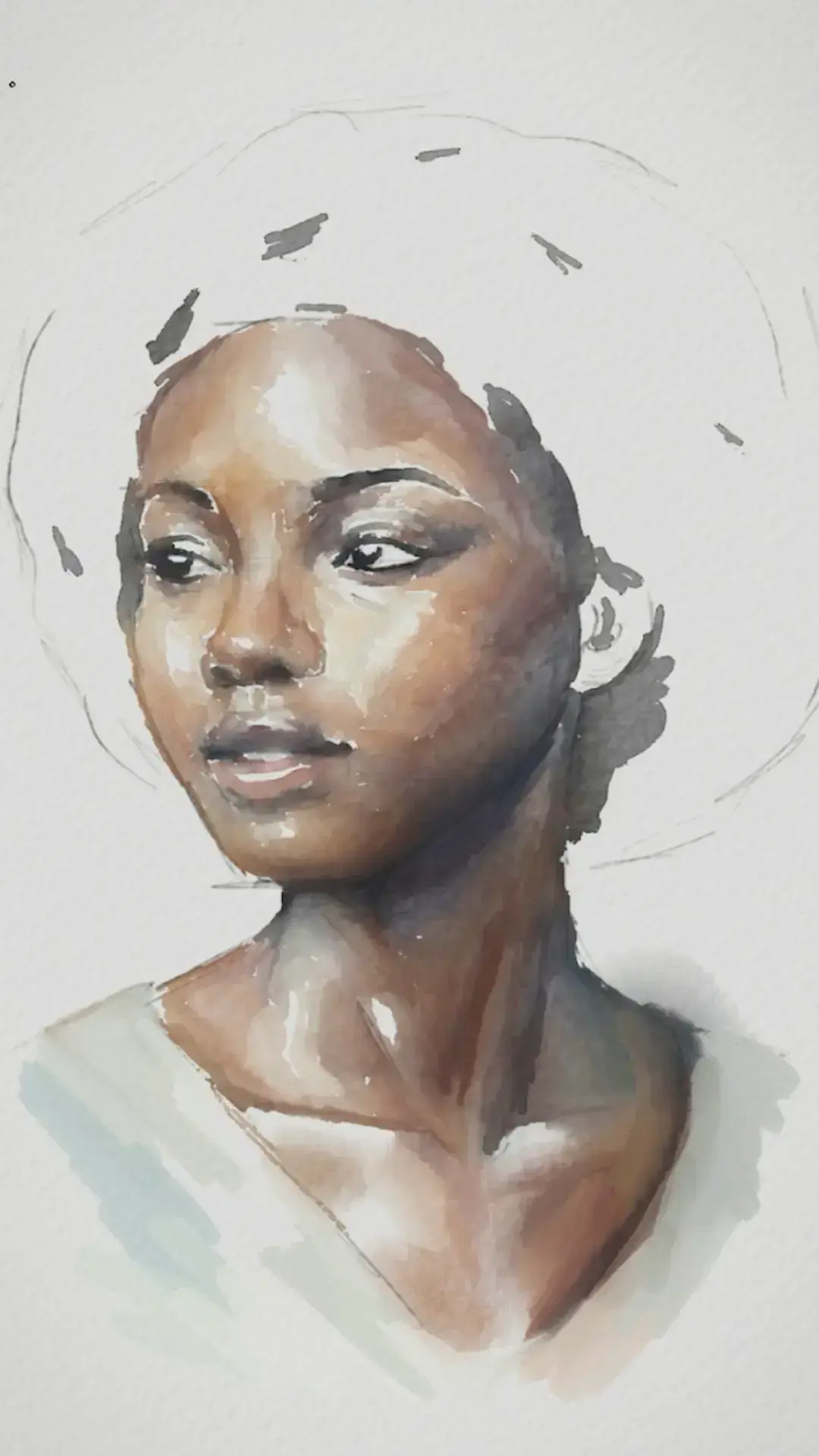 peindre les vêtements d’un portrait à l’aquarelle