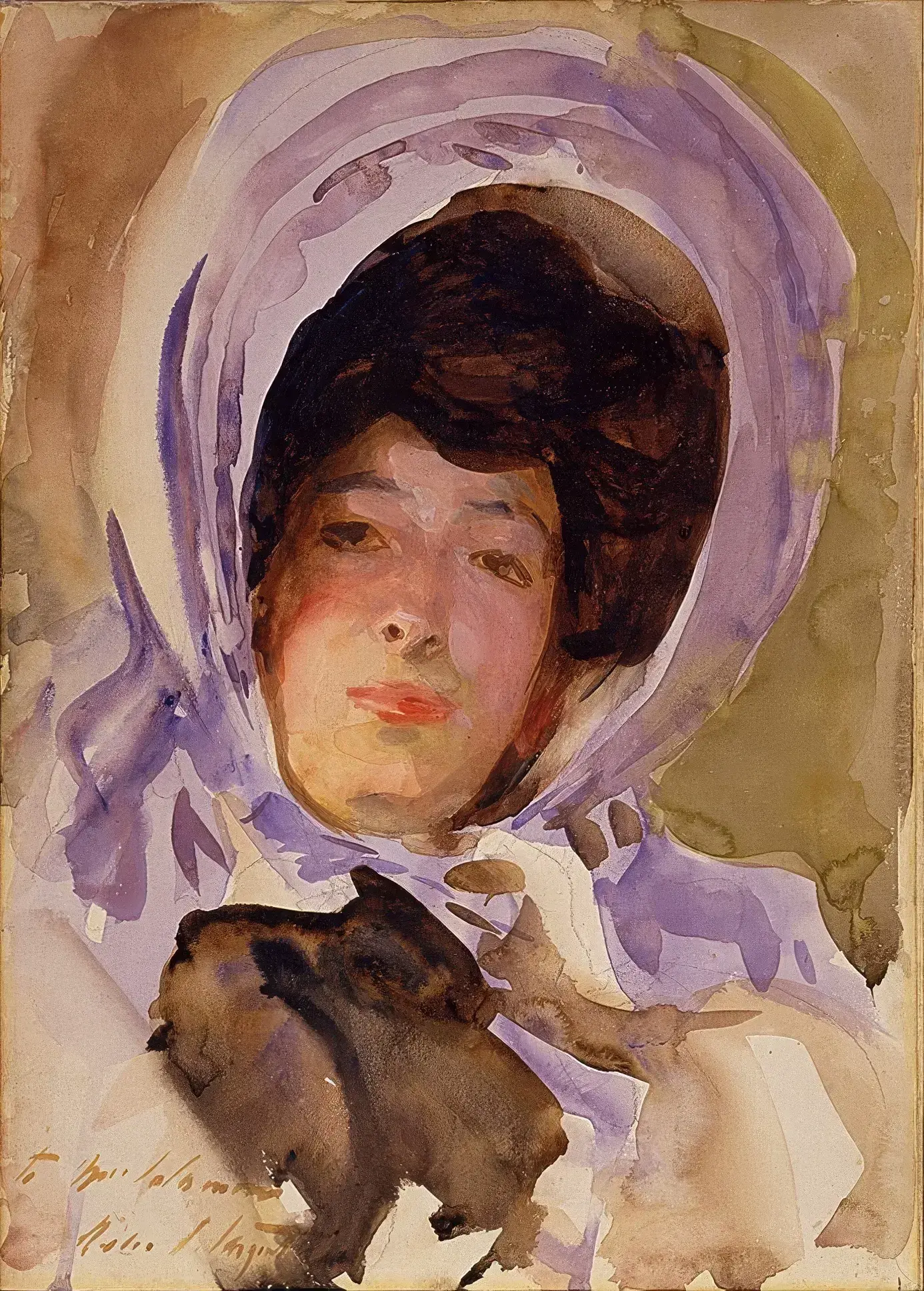 portrait à l’aquarelle de Betty Wertheimer Salaman par John Singer Sargent