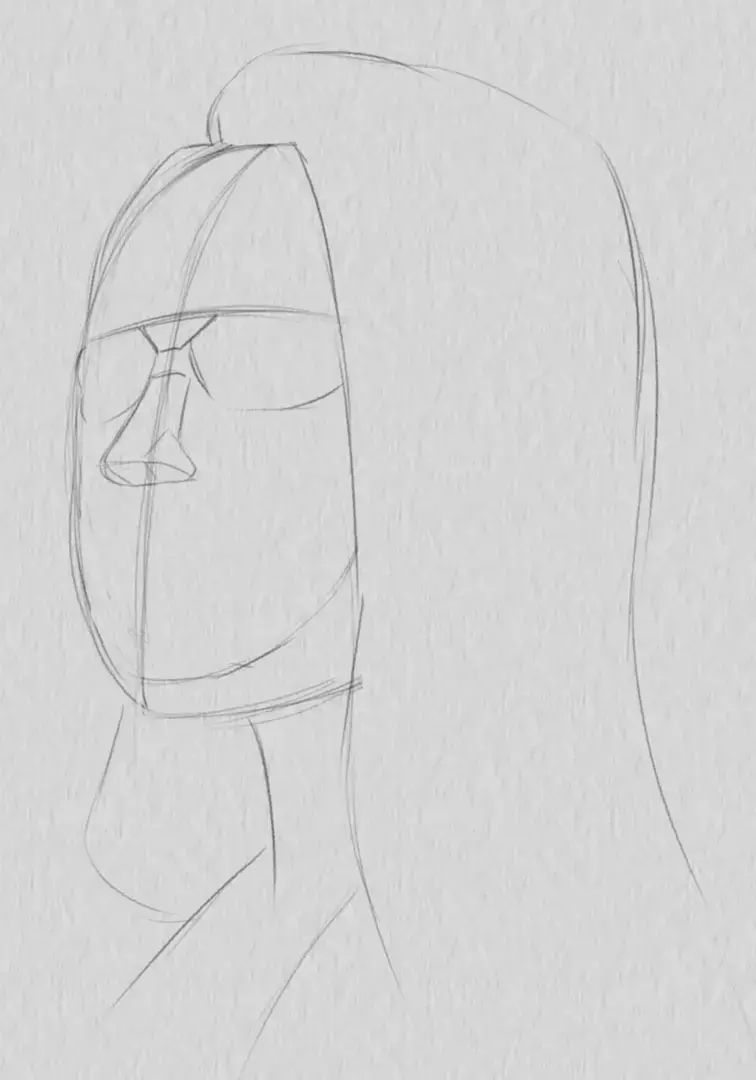 dessiner le nez du portrait d’une femme