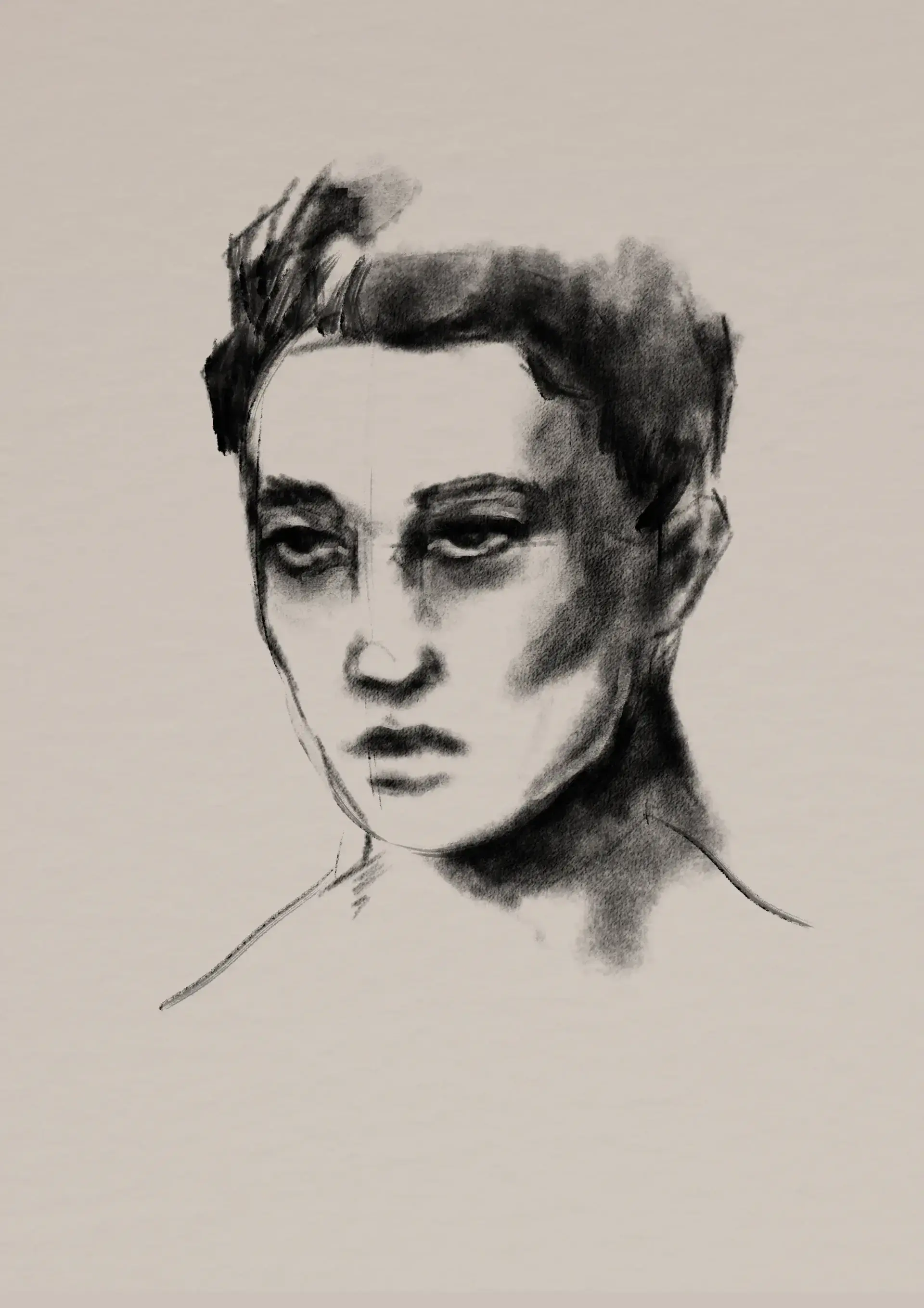 dessiner les détails des yeux d’un portrait au fusain