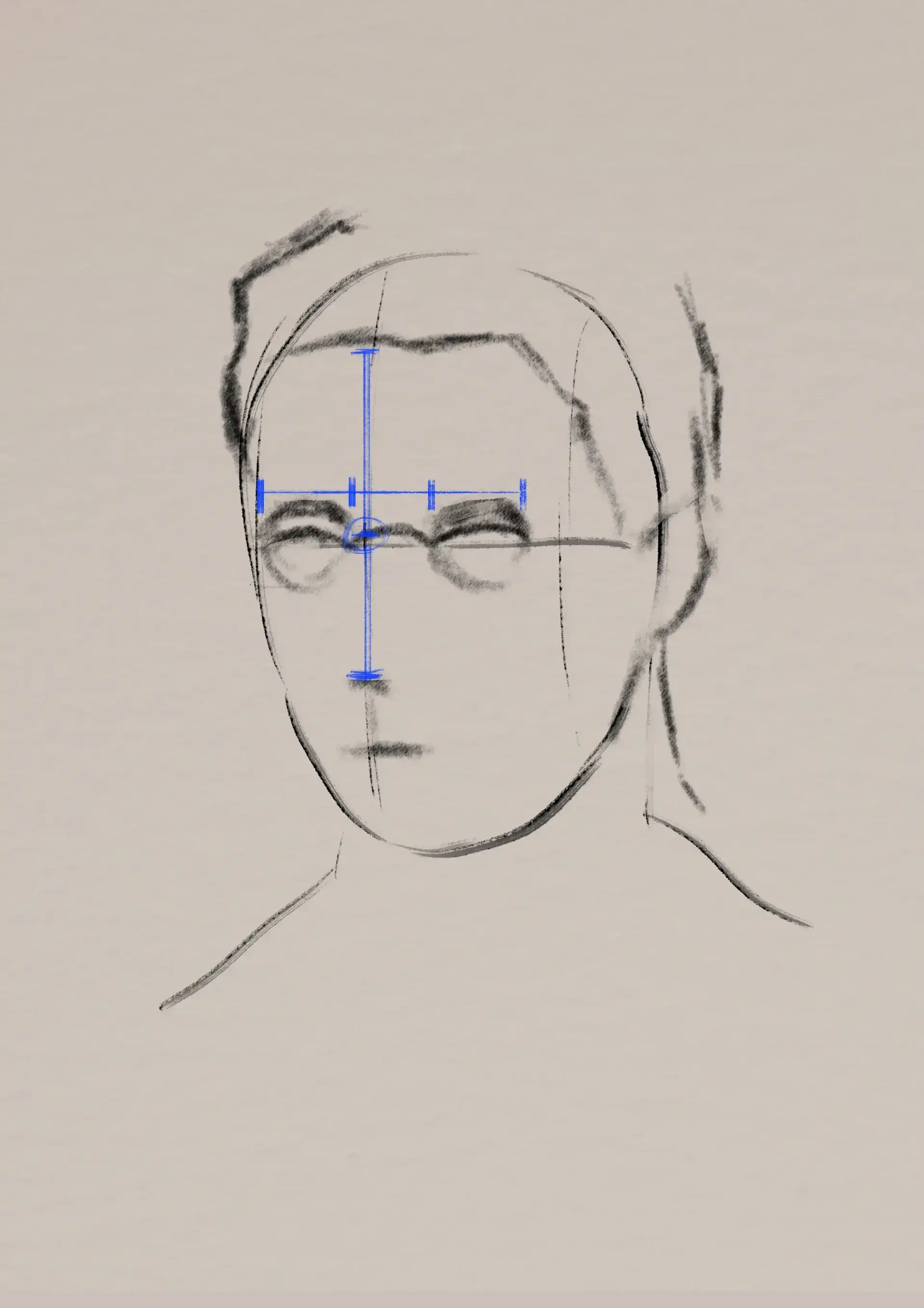dessiner les yeux d’un portrait au fusain