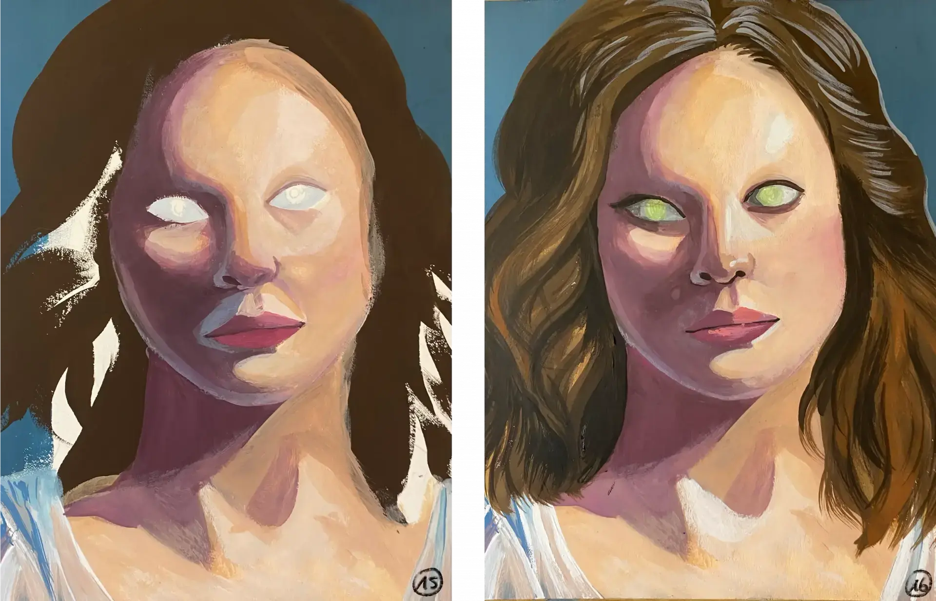 peindre les détails d’un portrait à la gouache