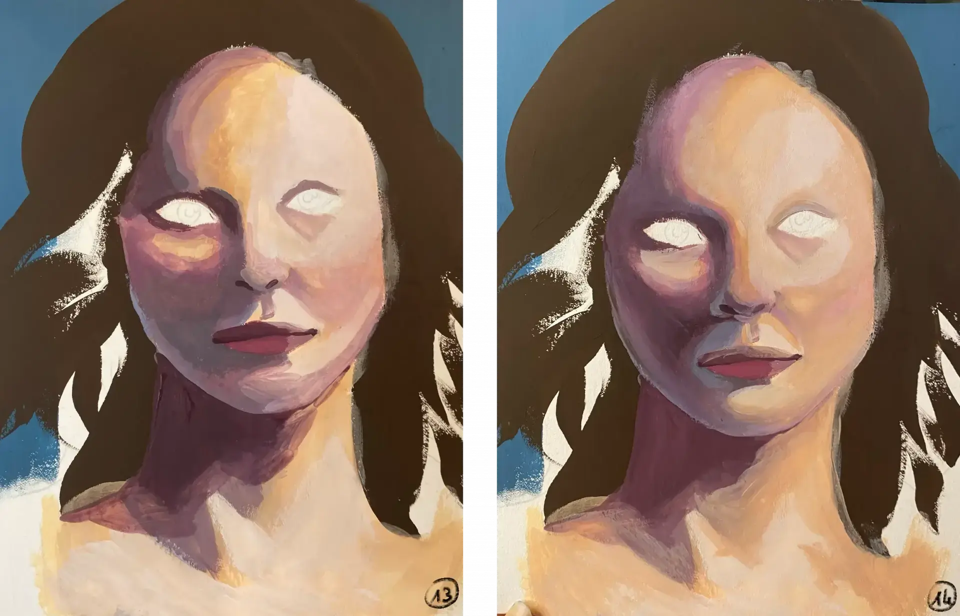 peindre les volumes d’un portrait à la gouache