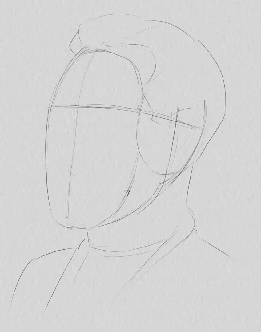 croquis des cheveux du portrait d’un homme