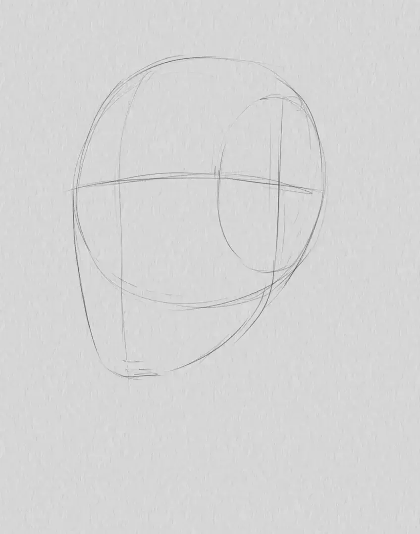 croquis du crâne du portrait d’un homme