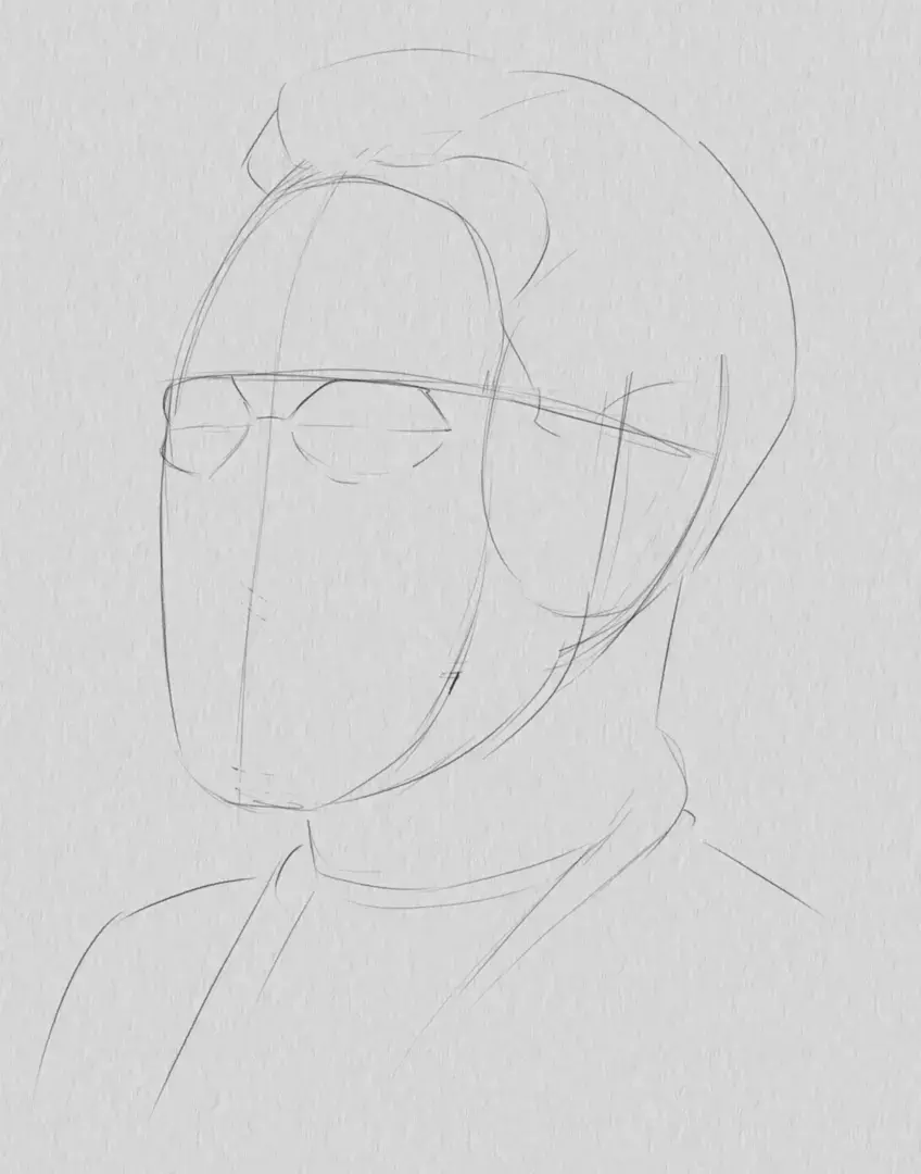 dessiner les orbites du portrait d’un homme