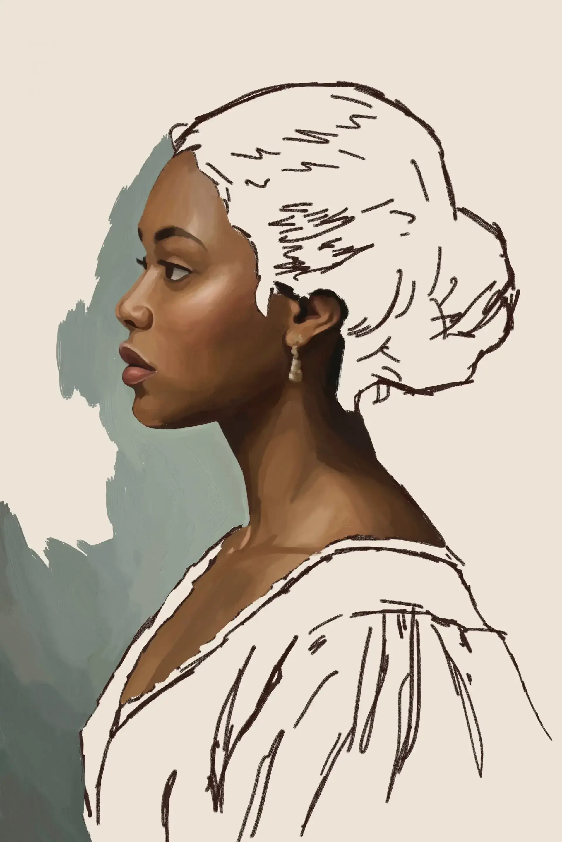 dessiner les contrastes d’un portrait de profil