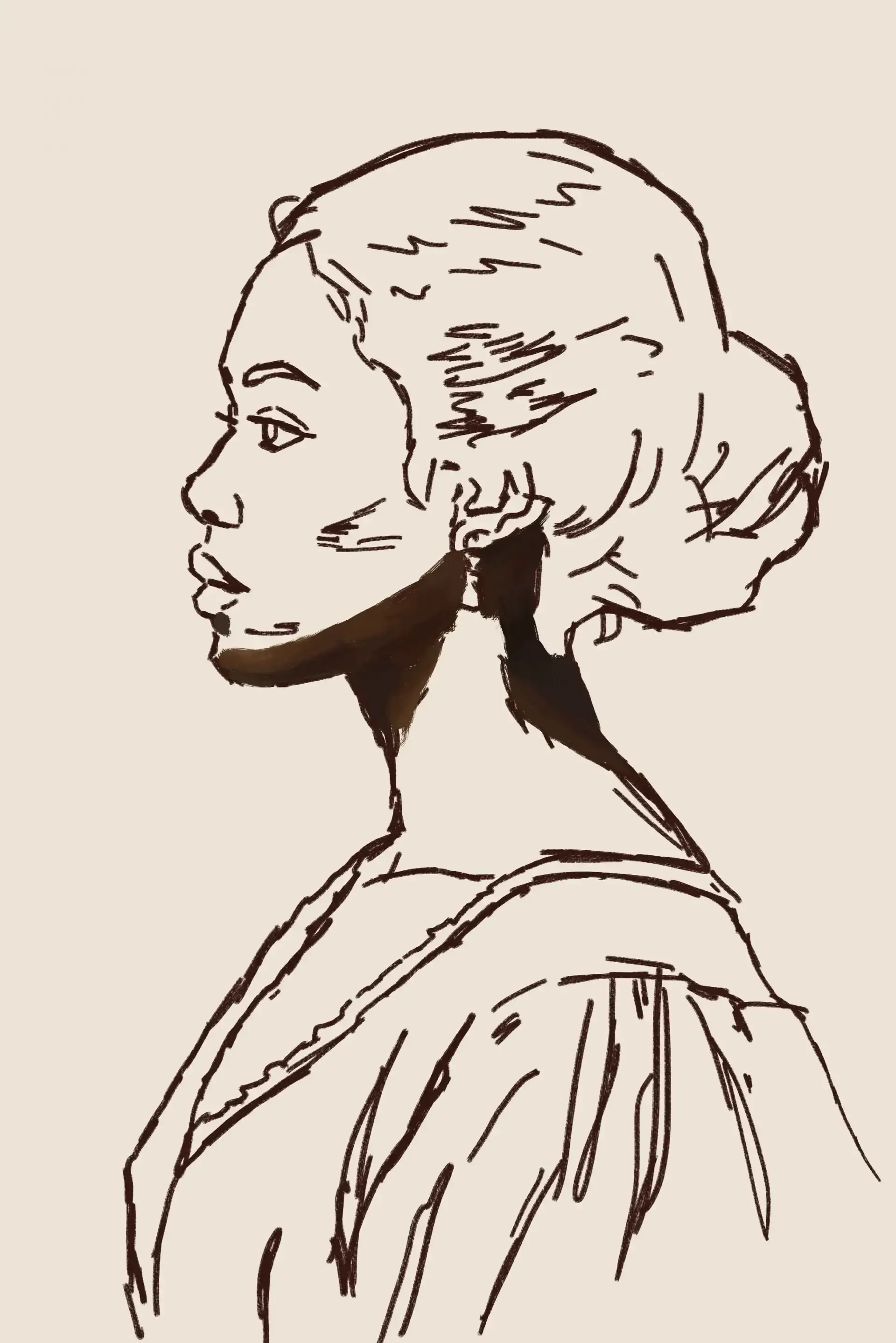 dessiner les couleurs d’un portrait de profil