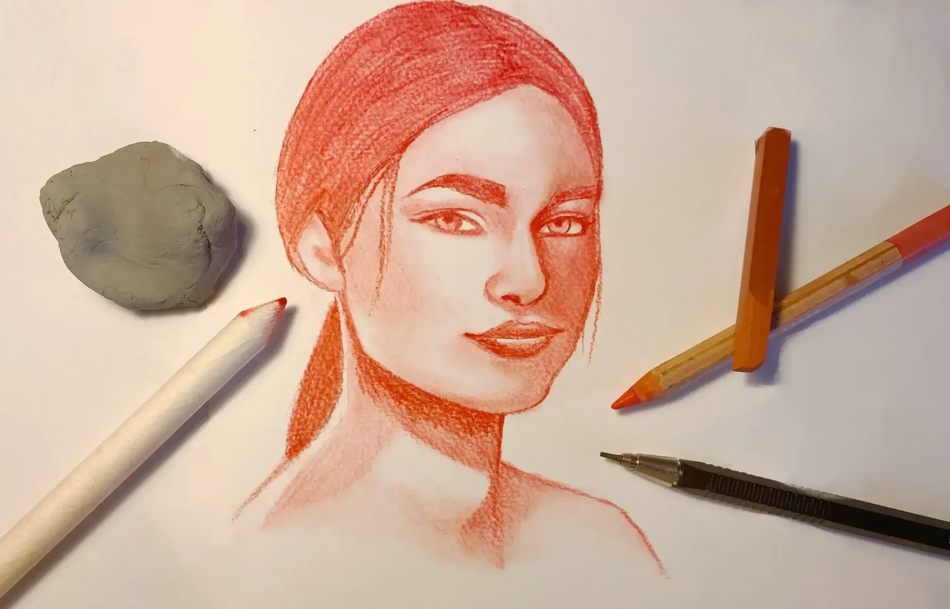 Dibujar un retrato con sanguina