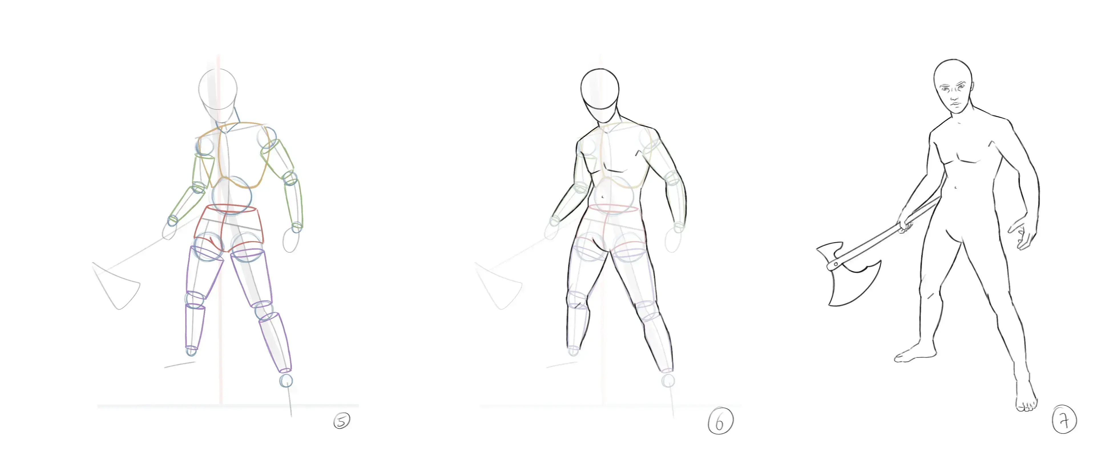 Dibujar Personajes en Diferentes Poses y Siluetas