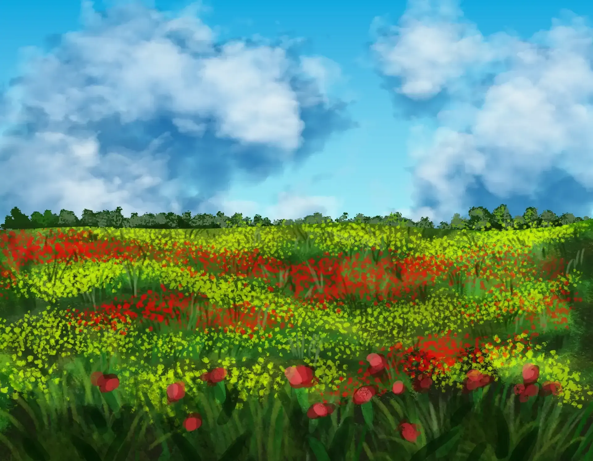 dessiner les feuilles d’une prairie