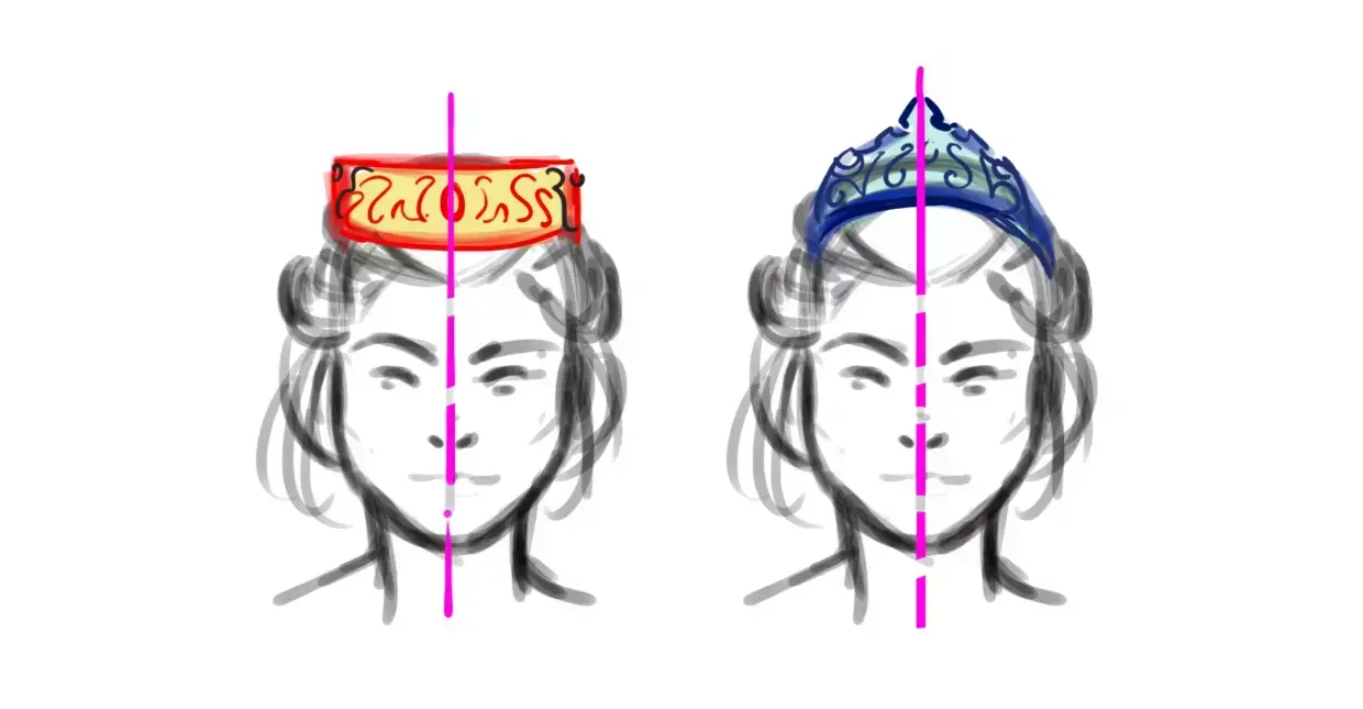 boceto de la diadema de una princesa