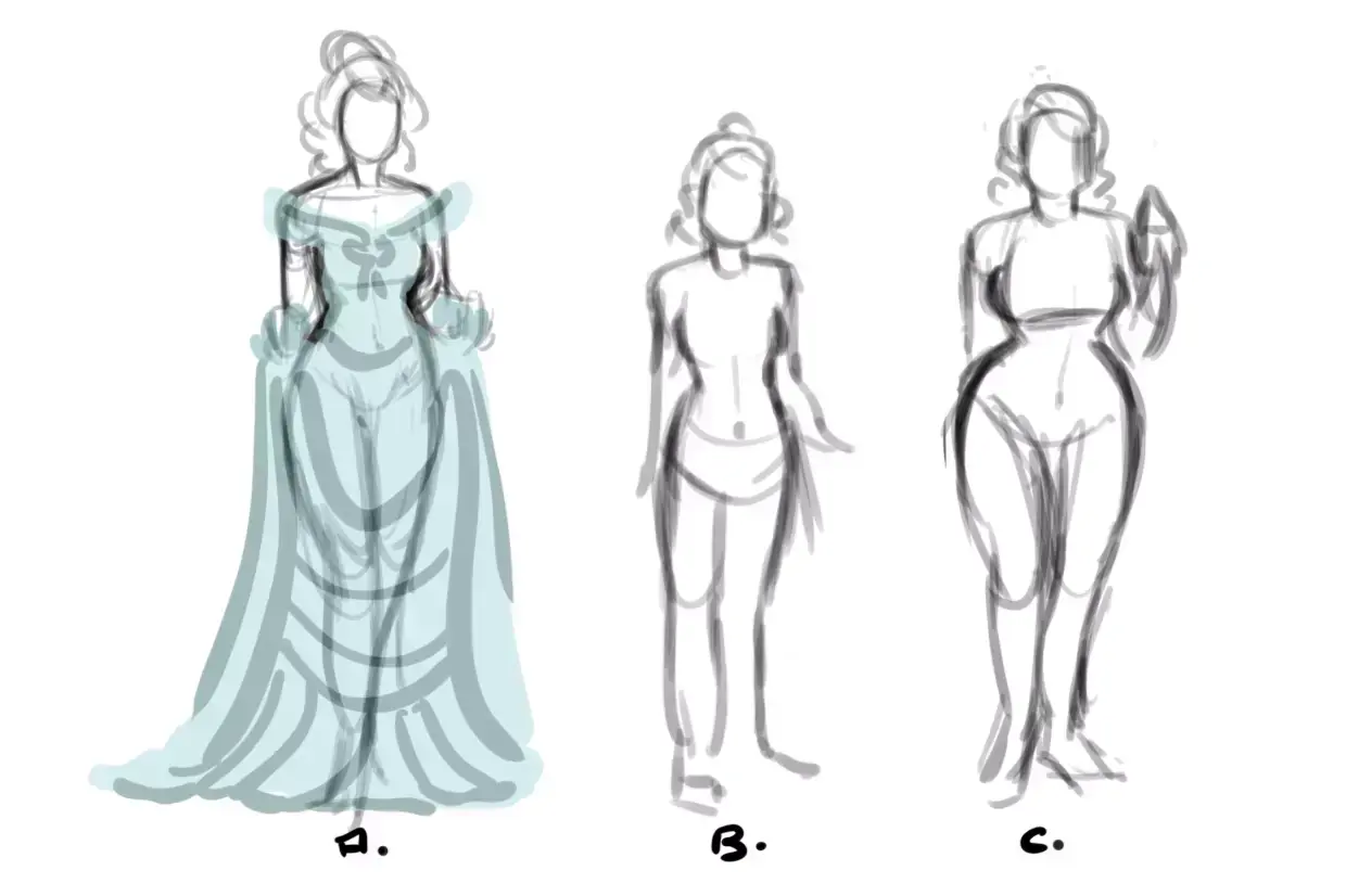 boceto de la silueta de una princesa