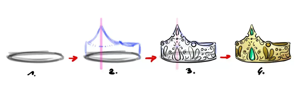 dibujar la corona de una princesa