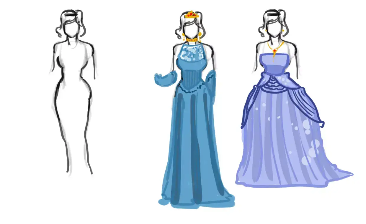 dibujar un vestido de princesa