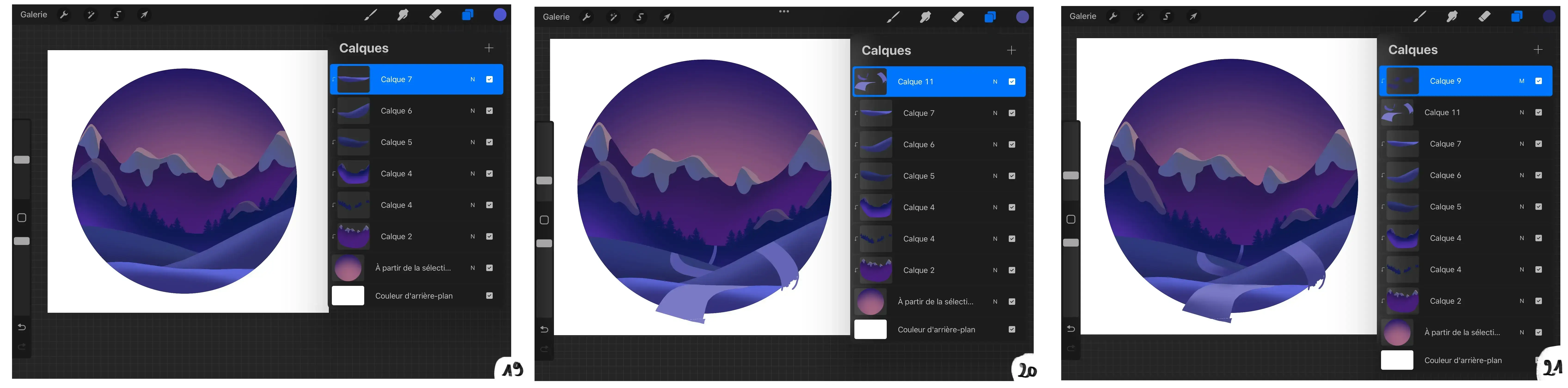 dessiner des collines avec procreate