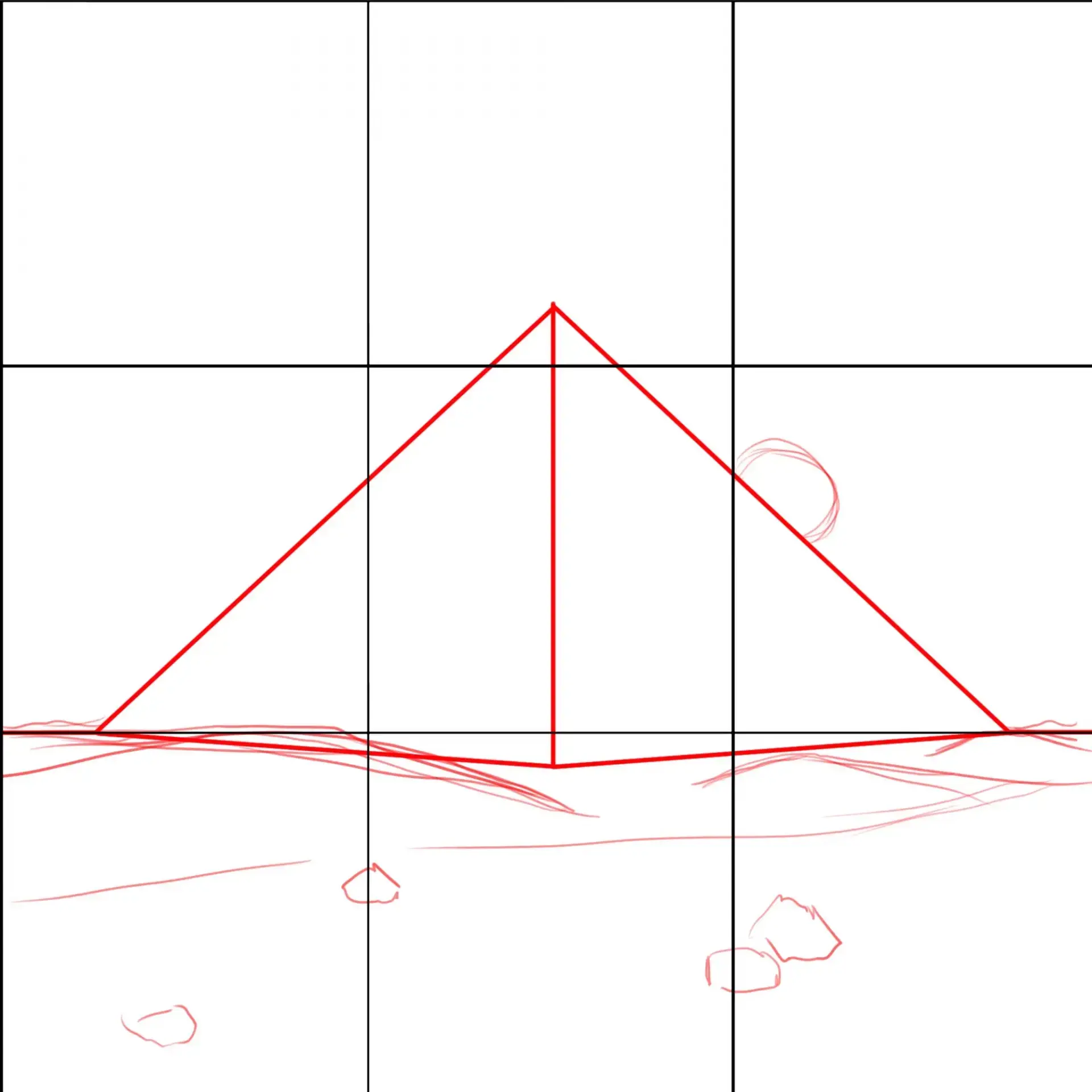dessiner la structure d’une pyramide