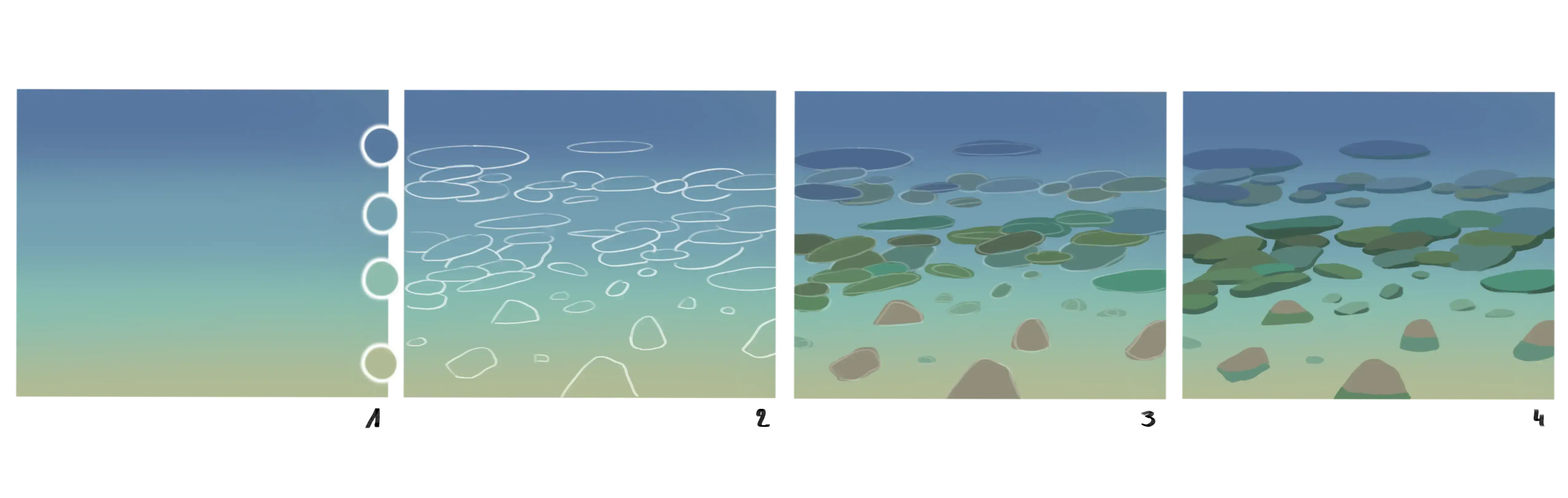 dessiner la base d’un fond marin