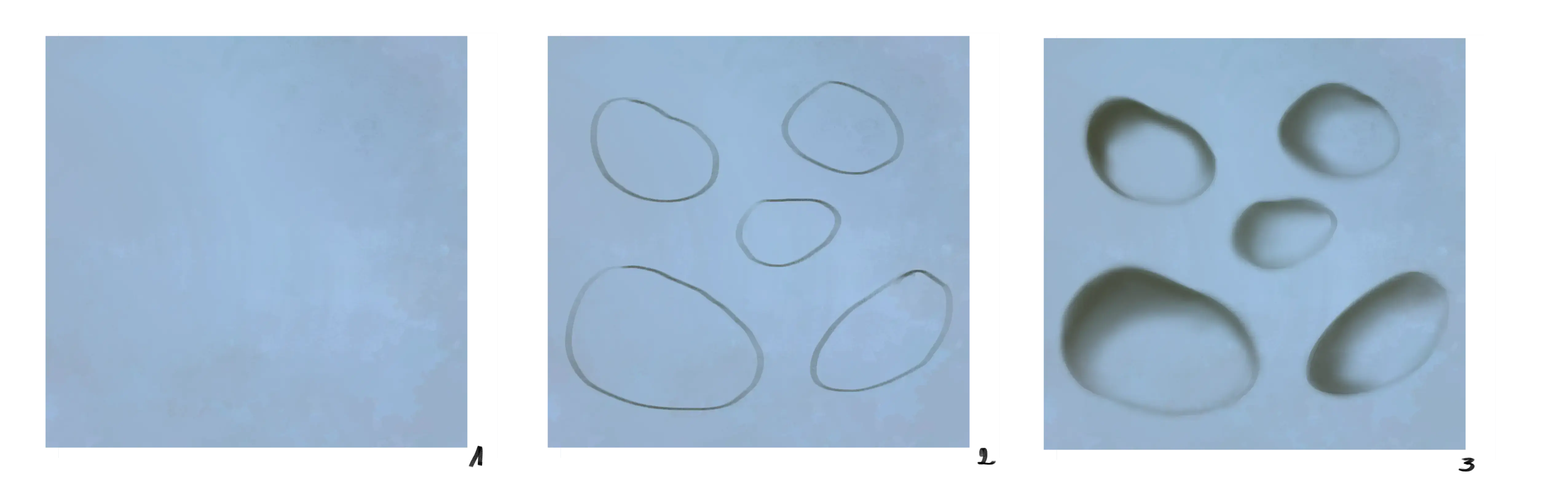 dessiner la base des gouttes d’eau