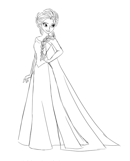 Dessin final de la reine des neiges