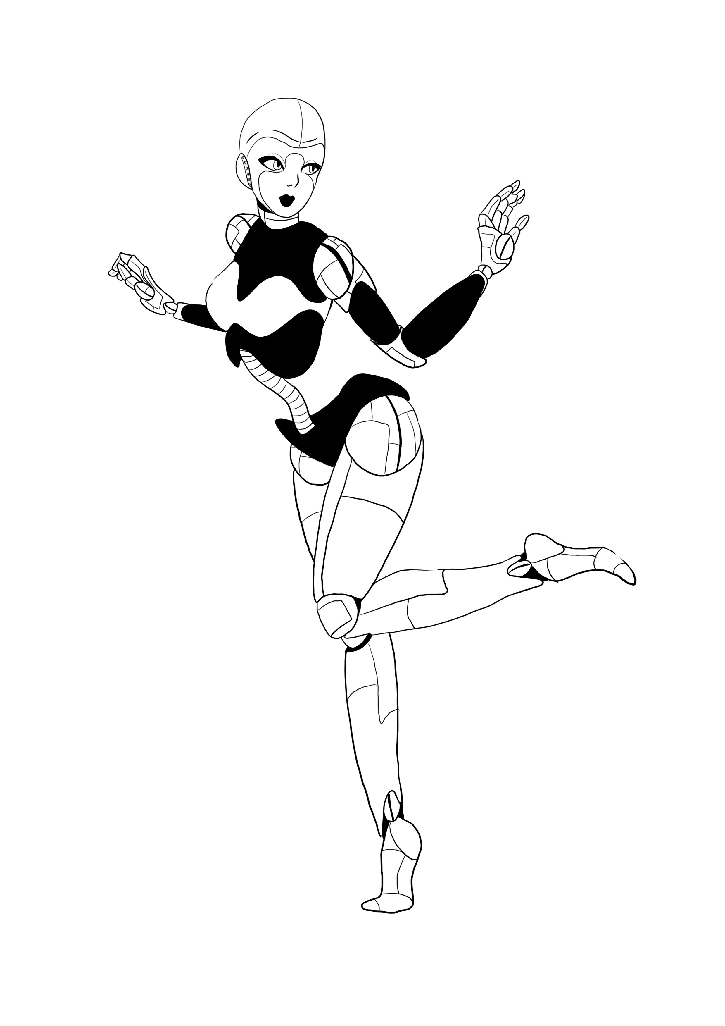 dessiner les détails du robot humanoïde 3