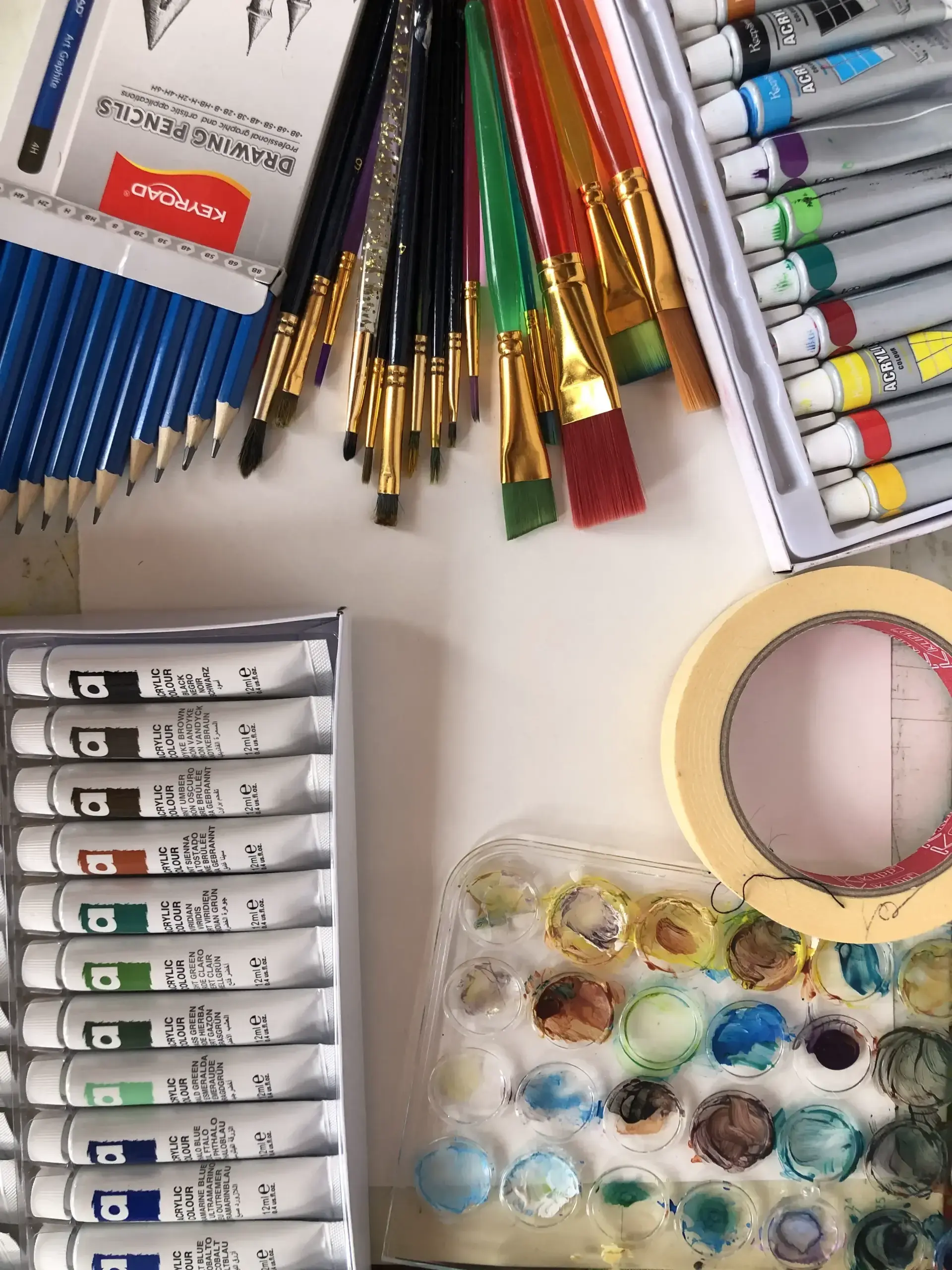 le matériel pour peindre à l’acrylique