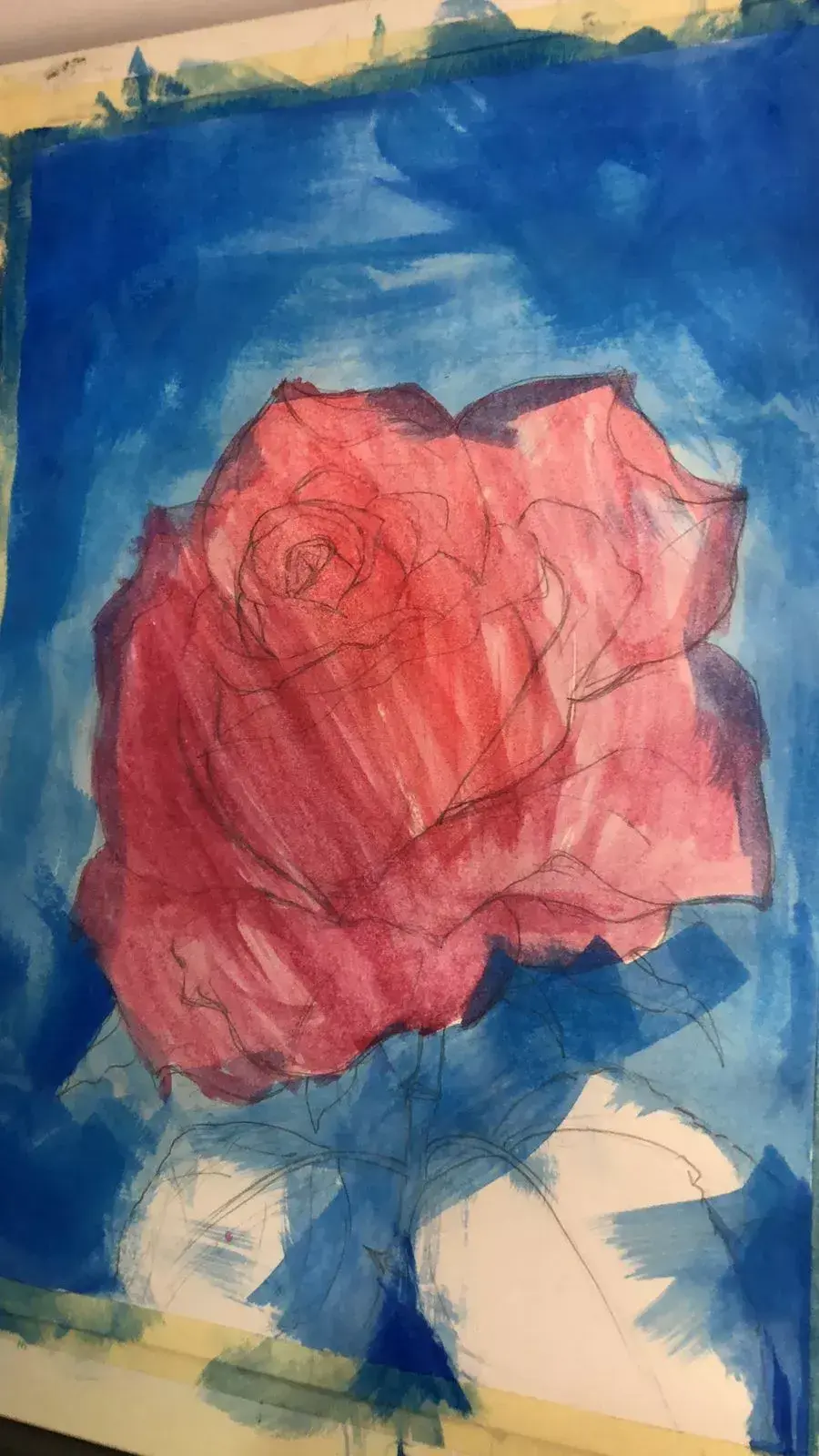 peindre les couleurs d’une rose à l’acrylique