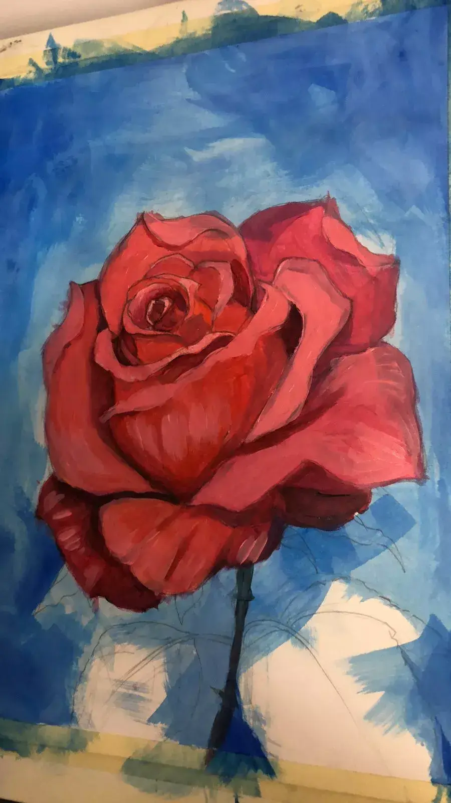 peindre les détails d’une rose à l’acrylique