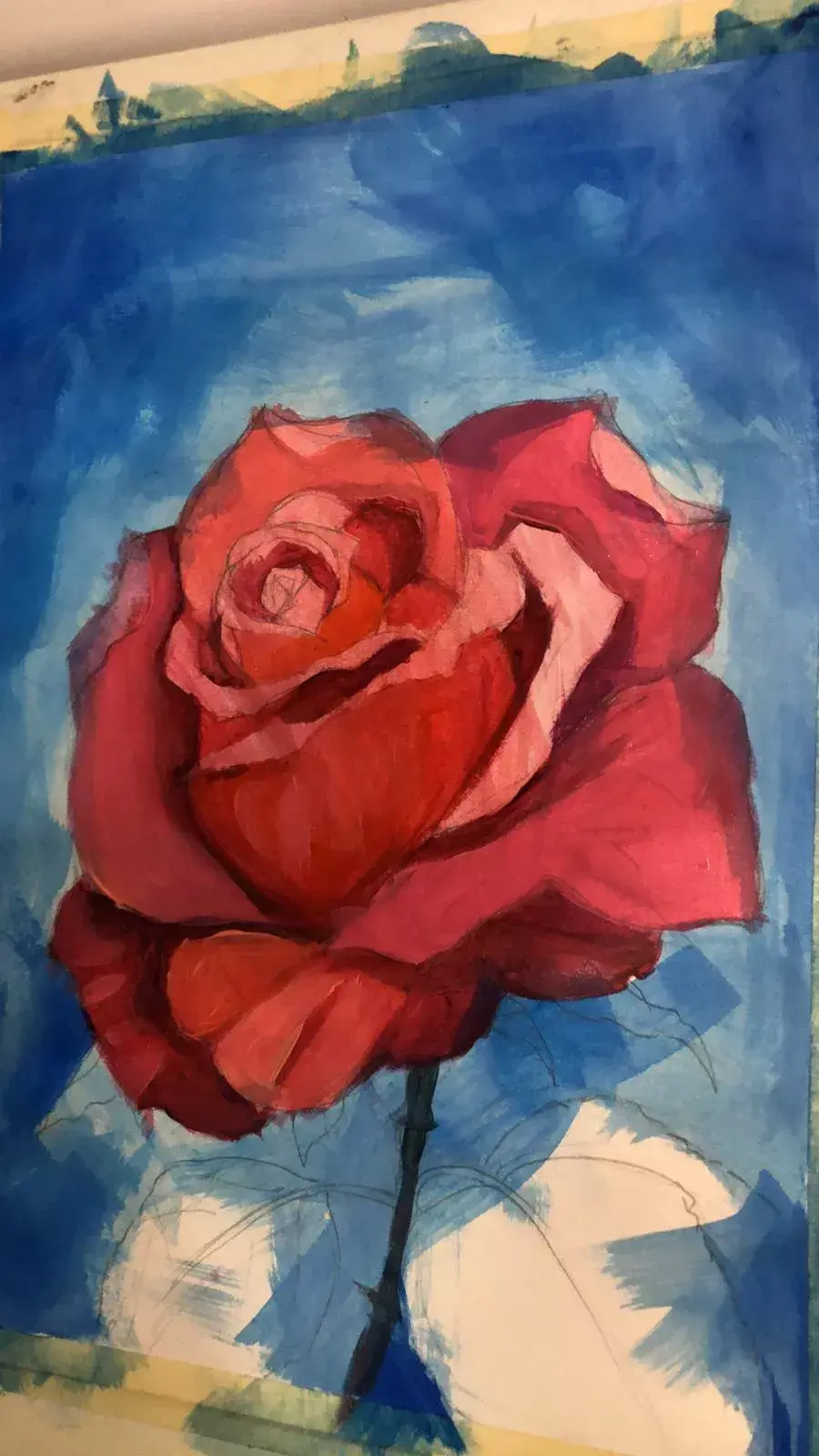 peindre un rose avec des nuances de rouge à l’acrylique