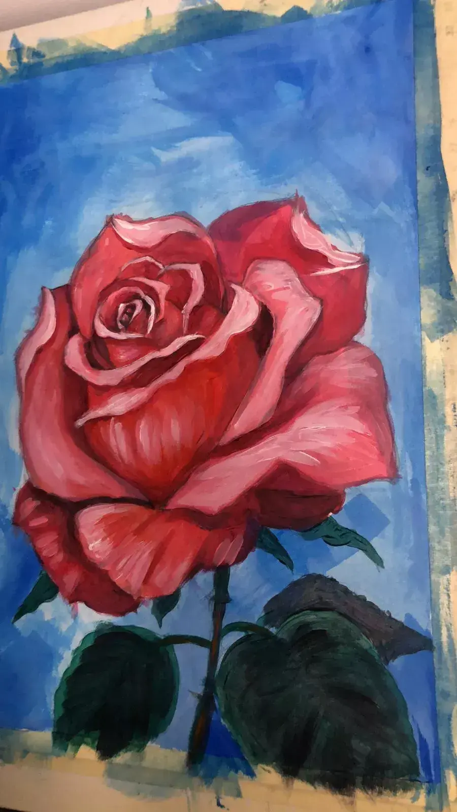 peindre les pétales d’une rose à l’acrylique